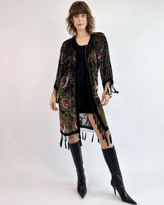 Fly High Peacock Burnout Robe