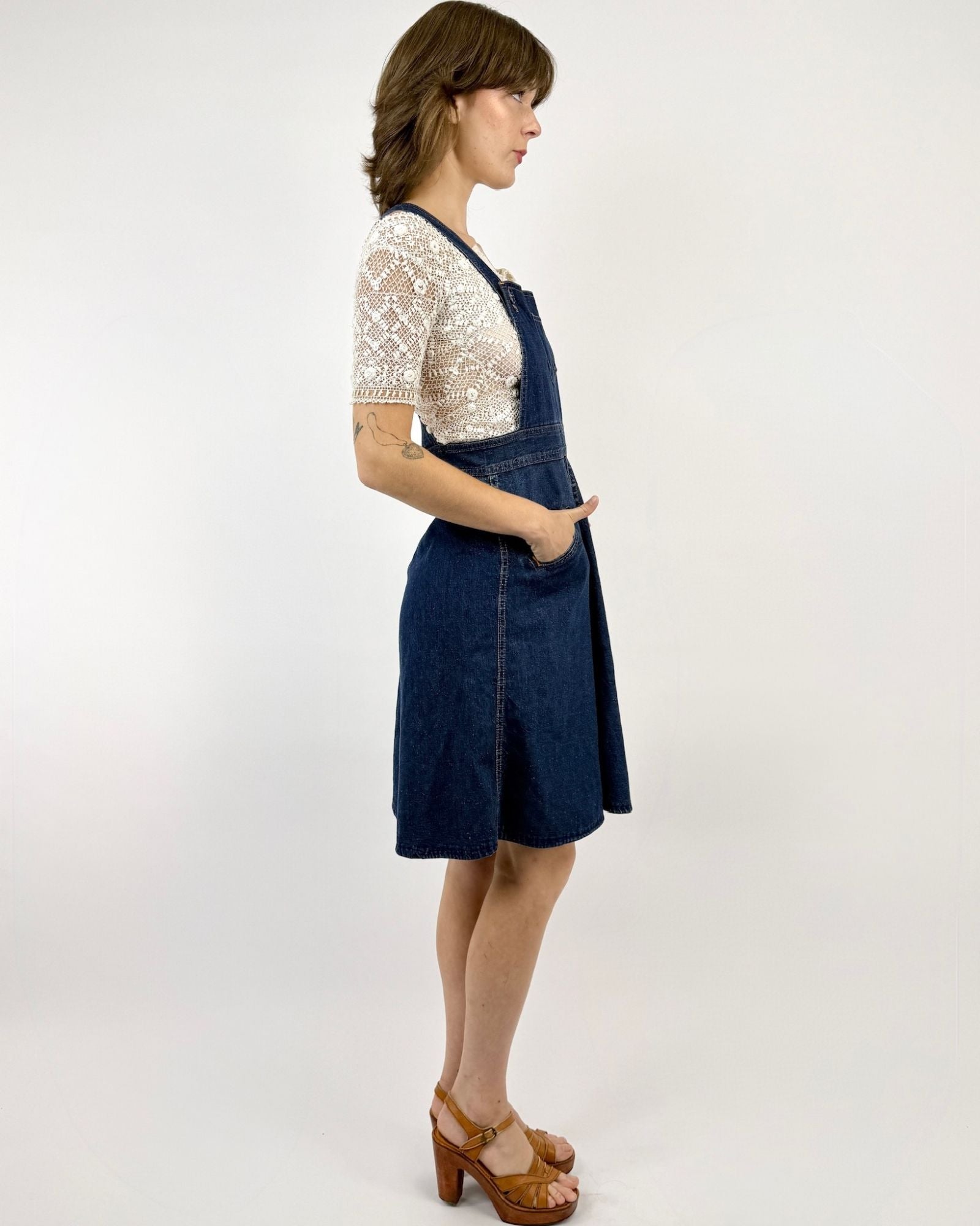Farmer's Daughter 70s Overalls Dress