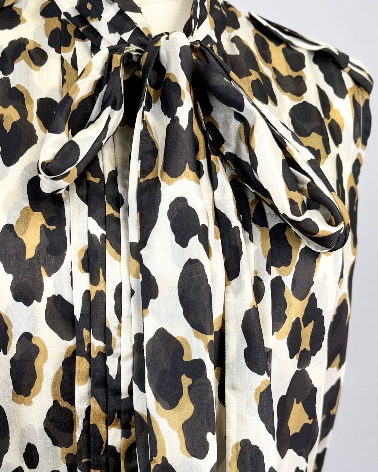 Yves Saint Laurent Leopard Silk Blouse