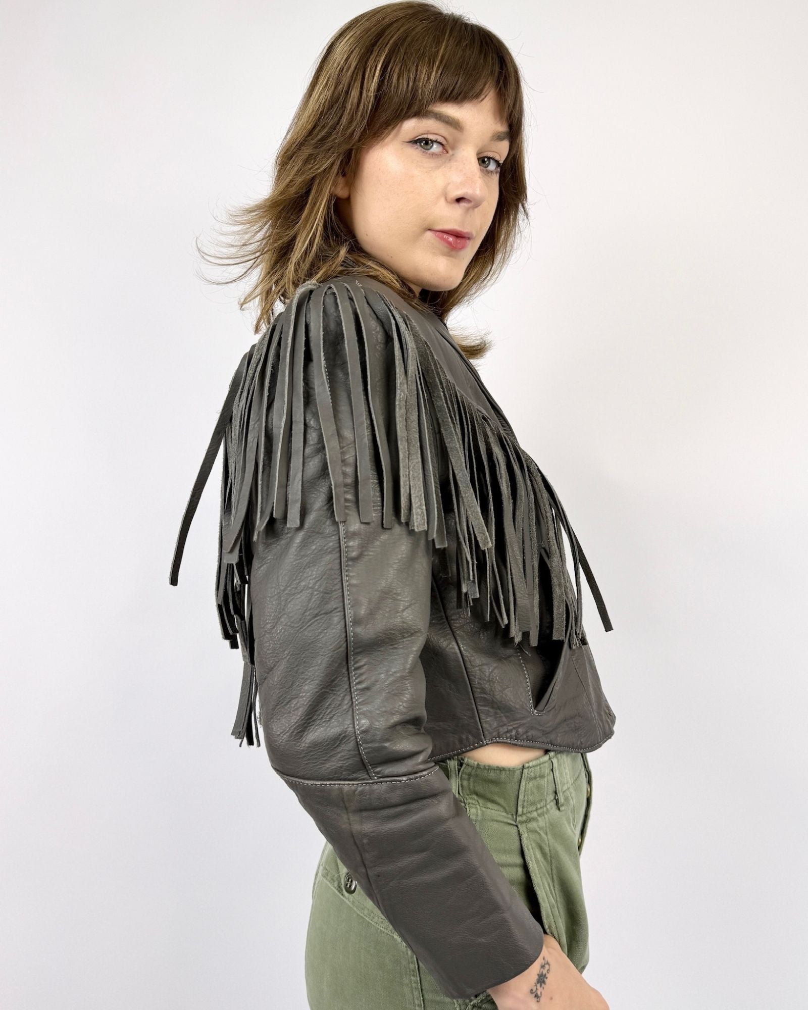 Smoke On The Water Fringe Leather Jacket