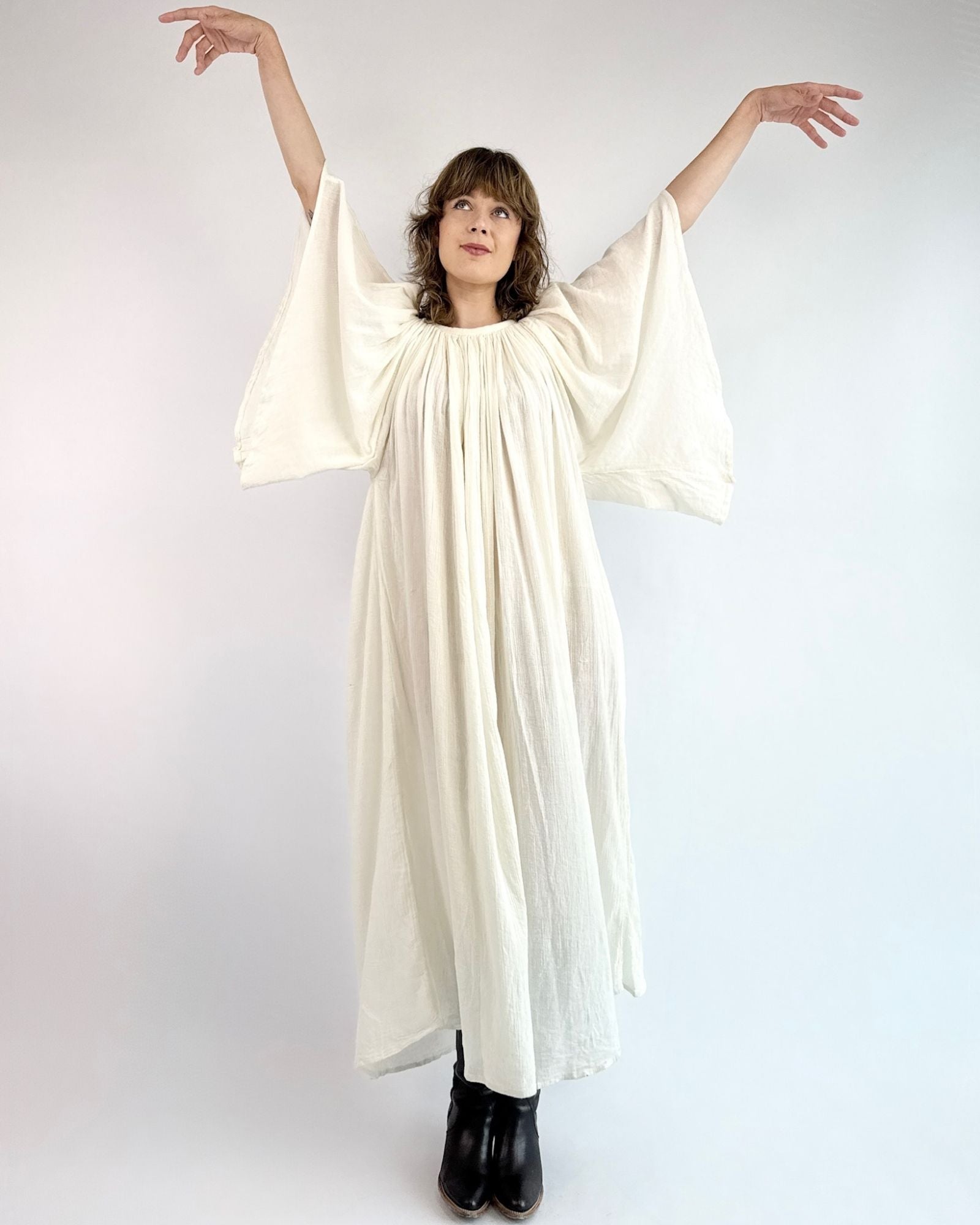 Float On Cream Gauze Maxi Dress