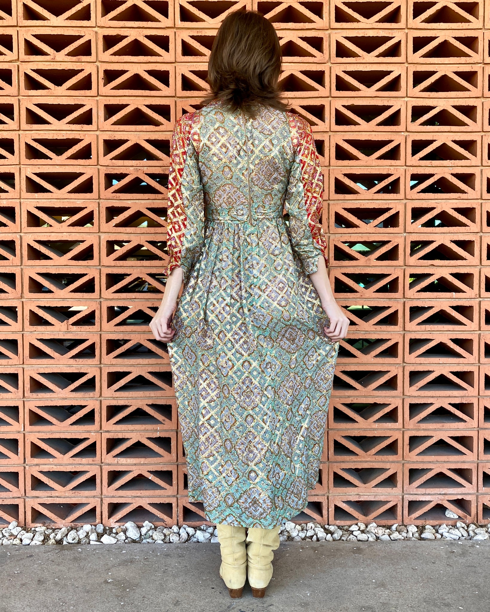 Juliet Metallic 60's Maxi Dress