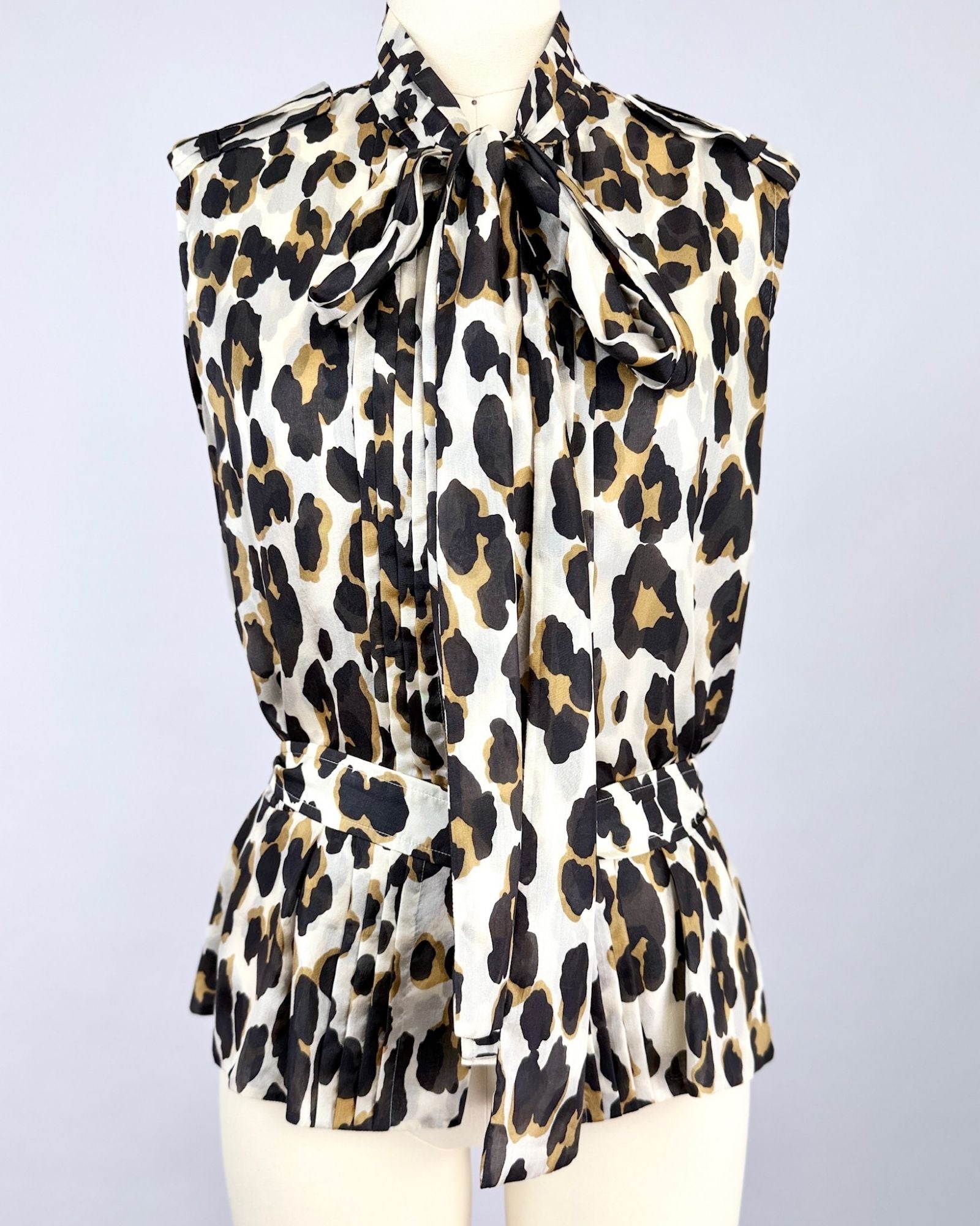 Yves Saint Laurent Leopard Silk Blouse