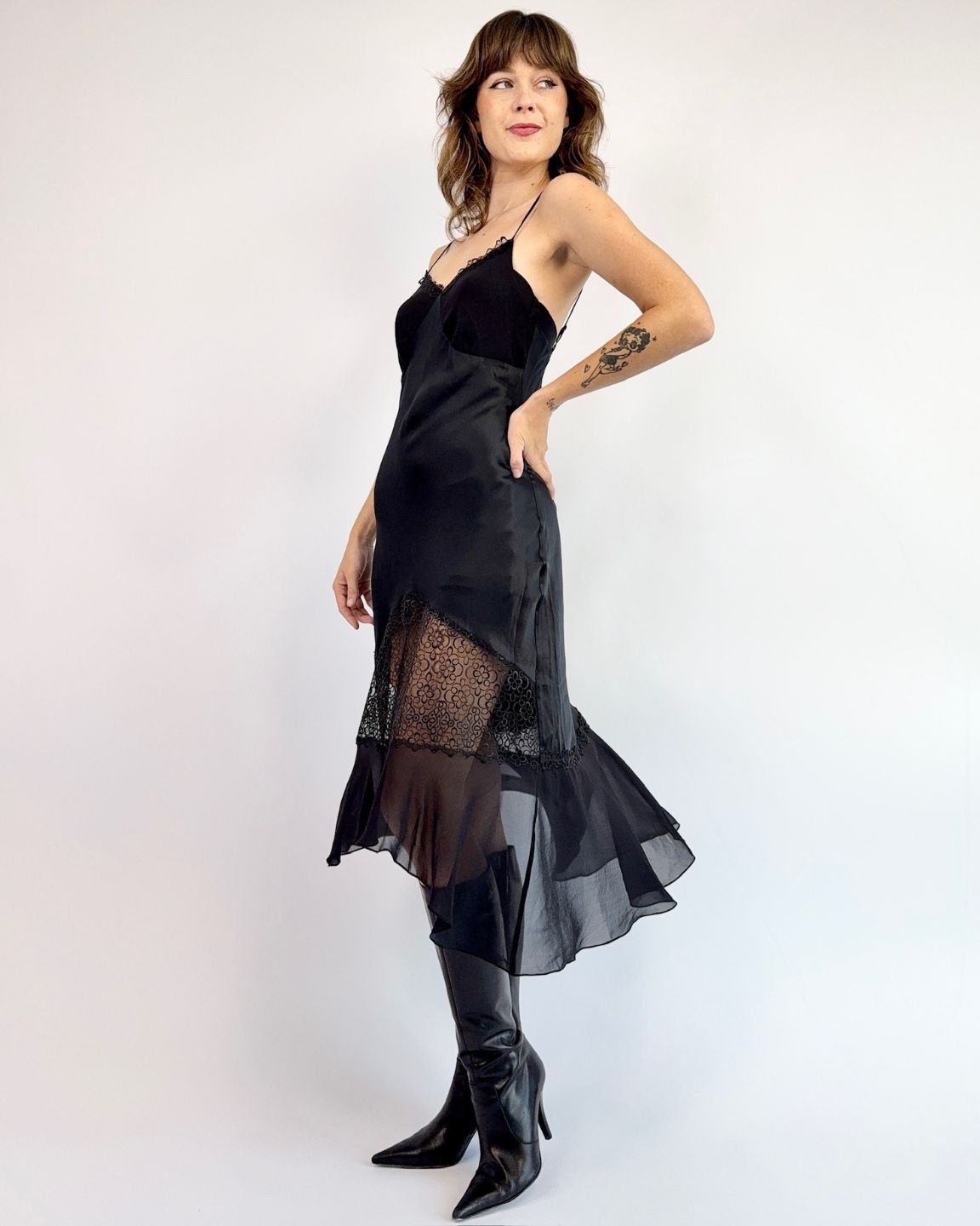 Remember Midnight Silk Slip Dress