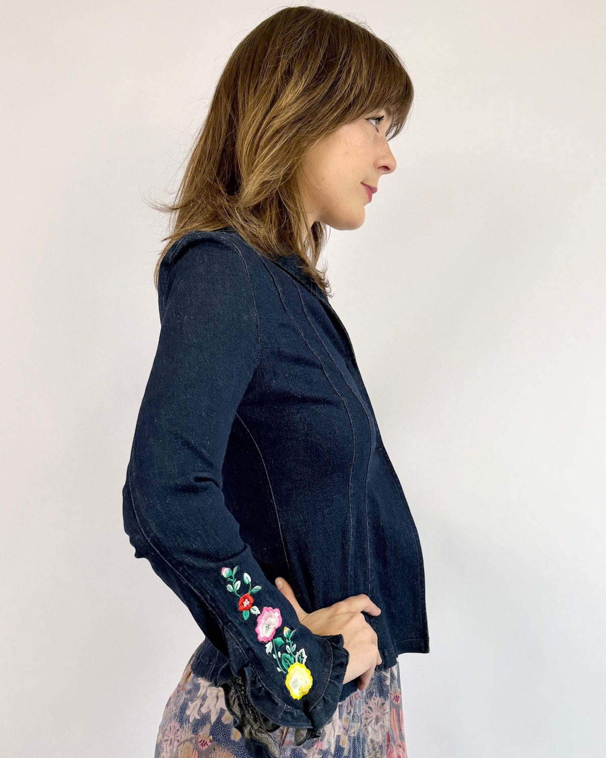 Todd Oldham Dancing Sleeves Embroidered Blazer