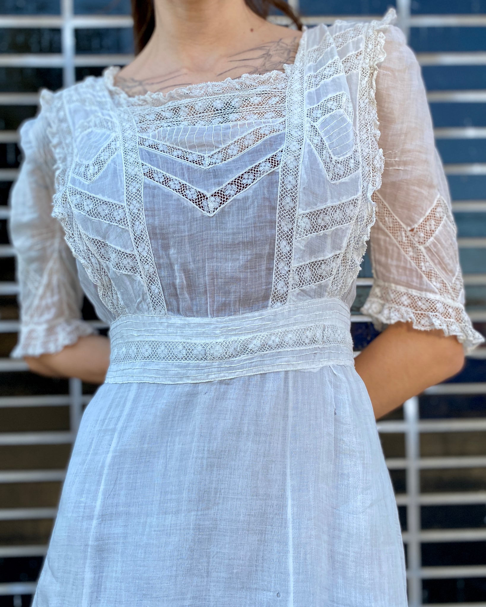 Harvest Edwardian White Lace Dress