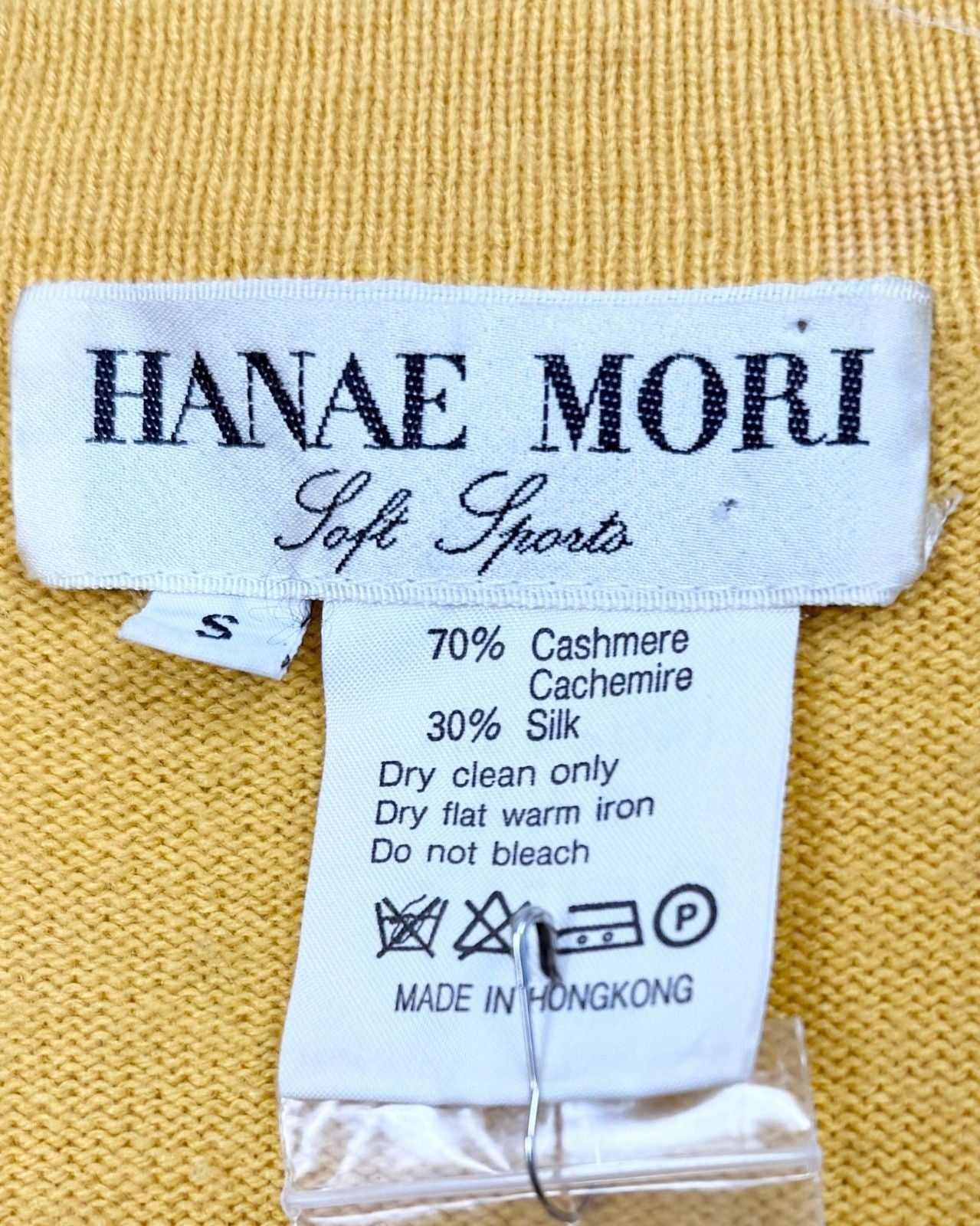 Hanae Mori Saffron Cashmere Cardigan