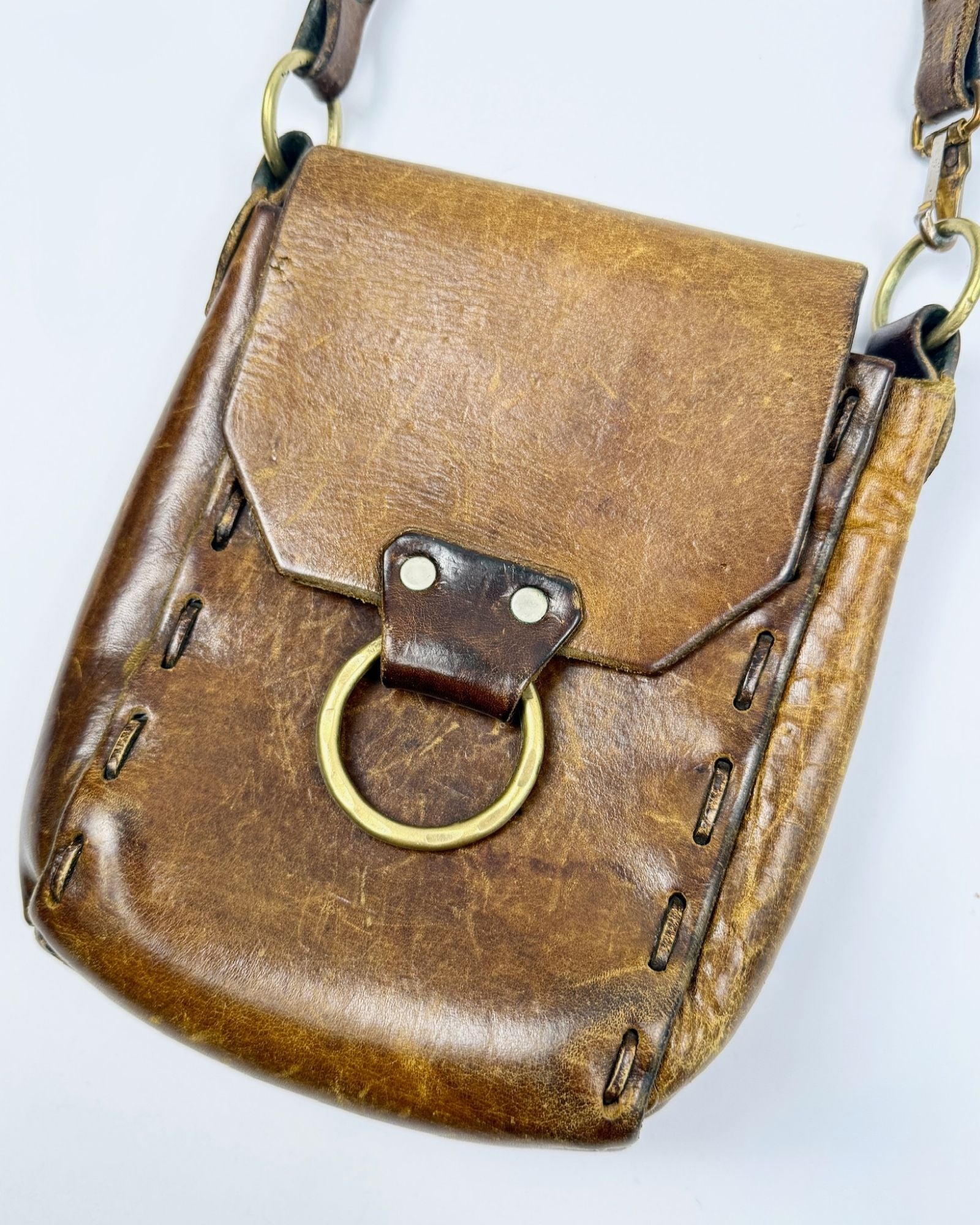 60s Travel Onward Leather Crossbody Bag