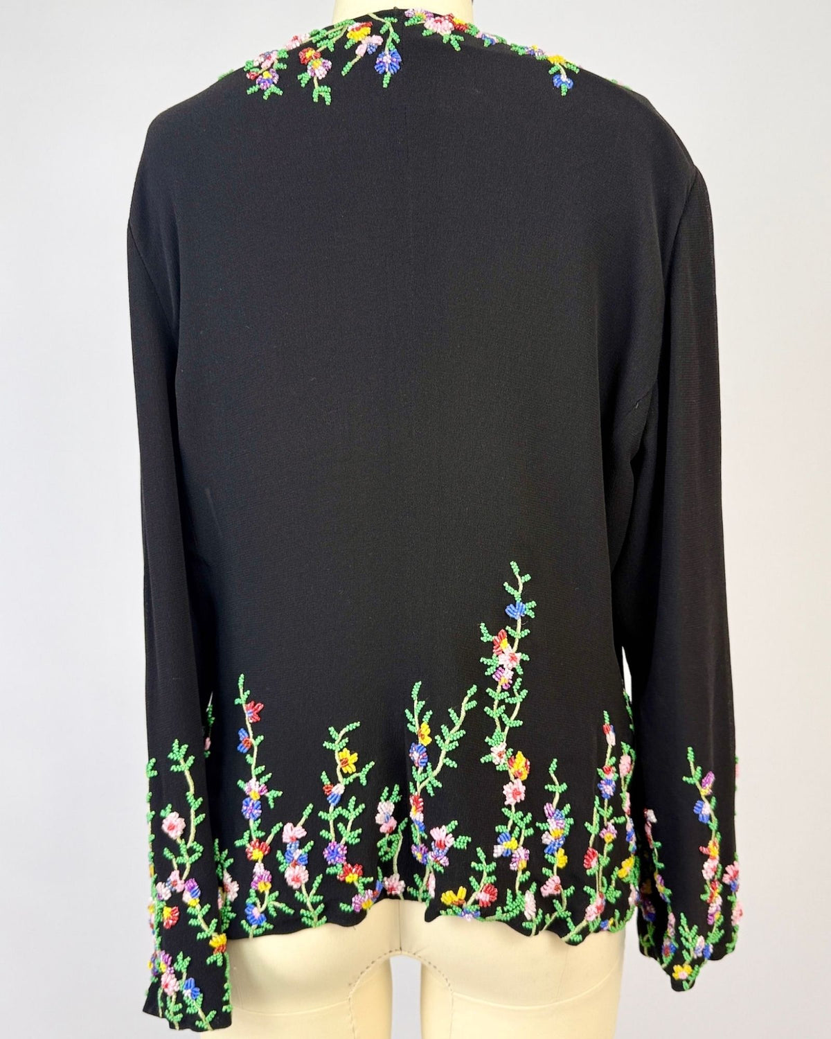 Emanuel Ungaro Black Silk Beaded Top