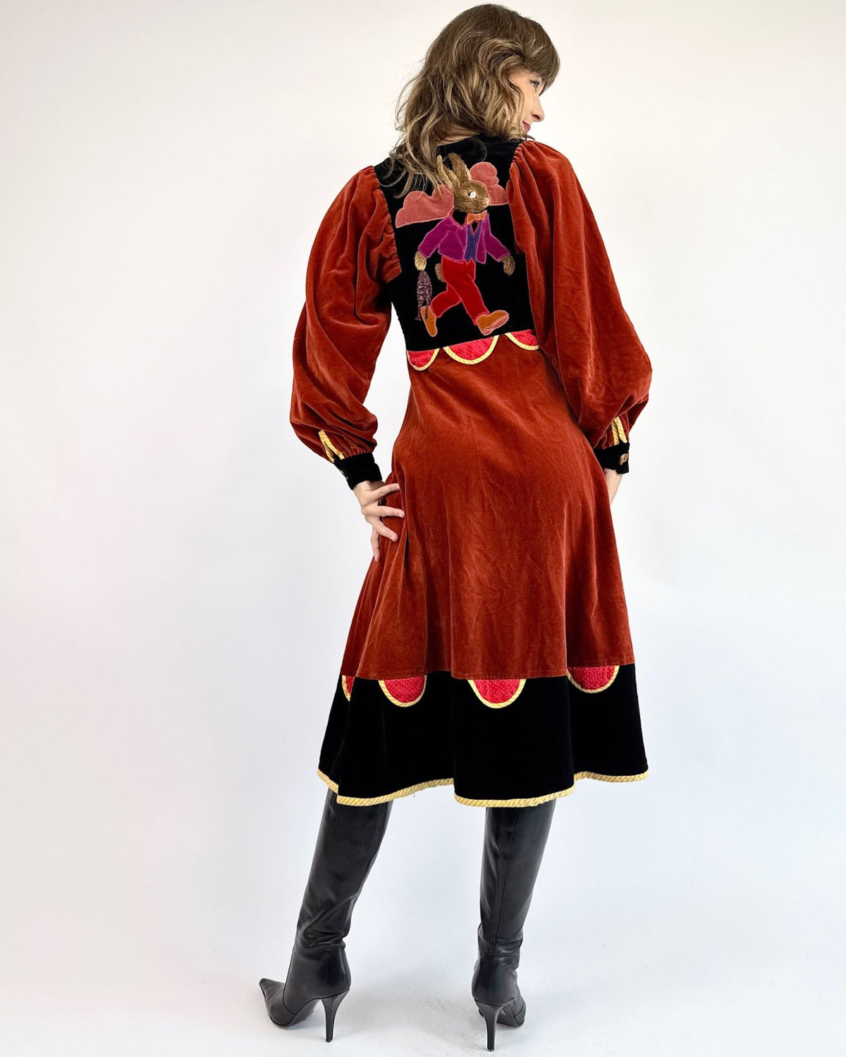 Miss Mouse 1960s Velveteen Rabbit Maxi Dress
