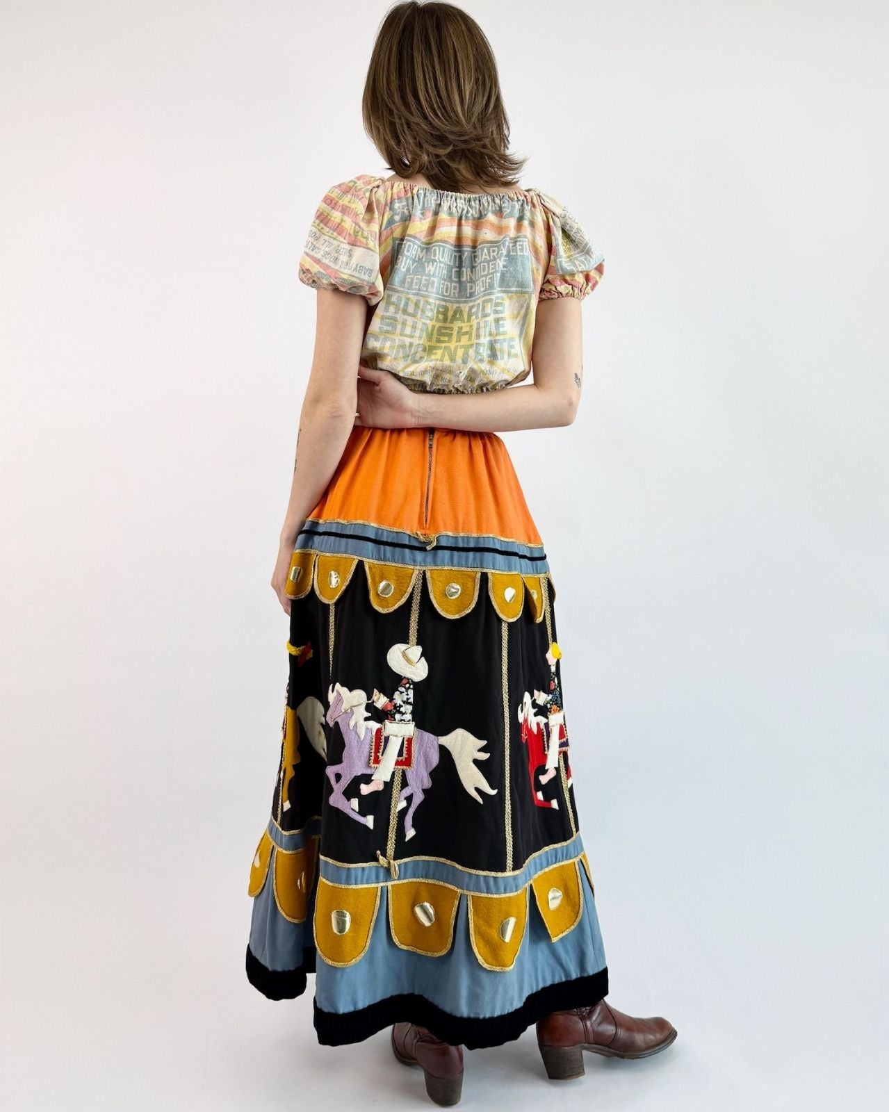 Michael Starr Round We Go Felt Carousel Skirt