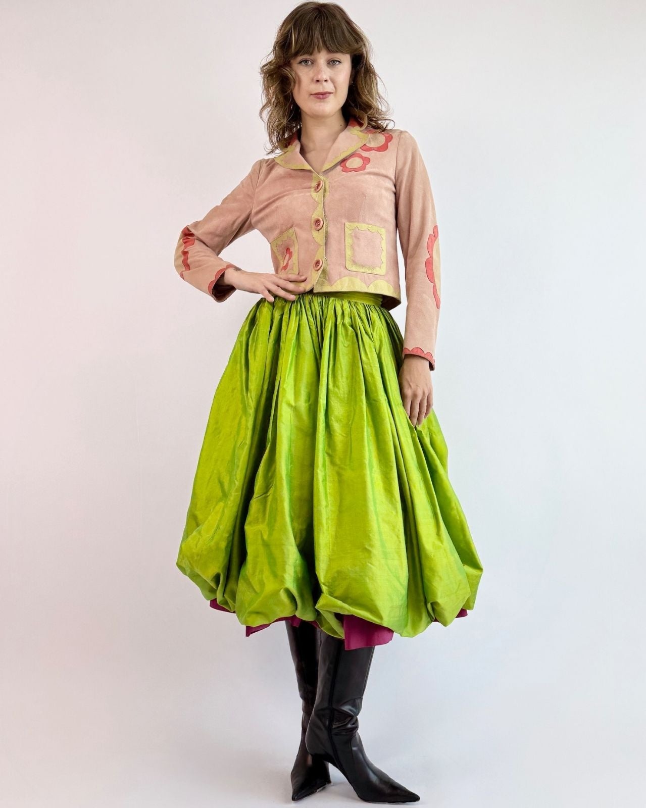 YSL Apple of My Eye Taffeta Balloon Skirt