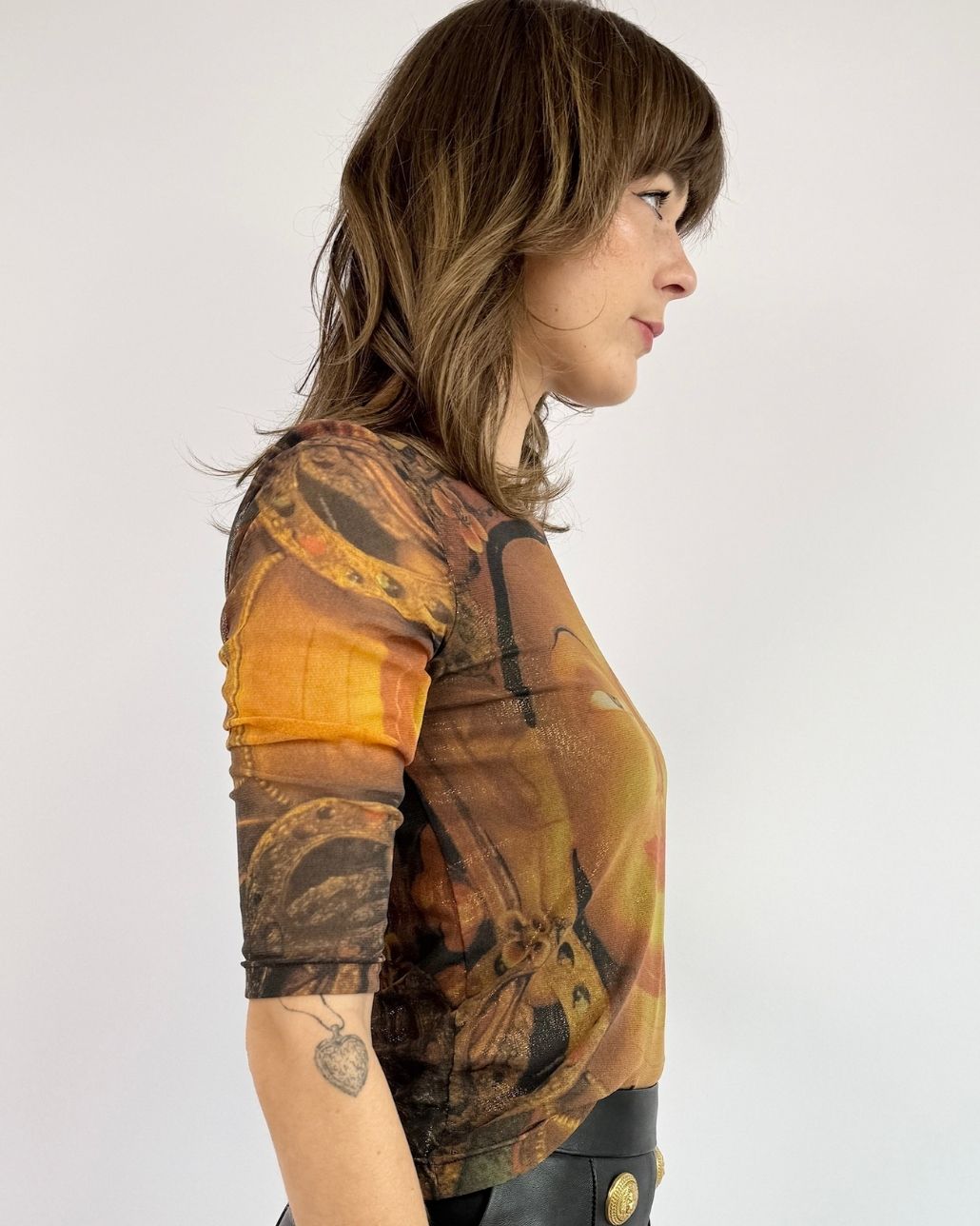 Vivienne Tam Golden Buddha Mesh Top