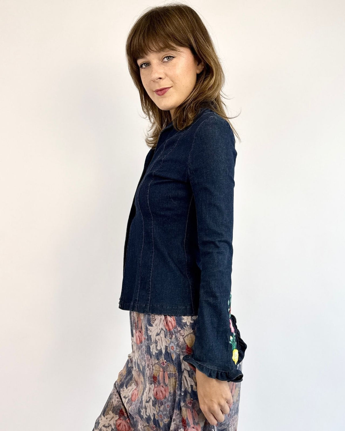Todd Oldham Dancing Sleeves Embroidered Blazer