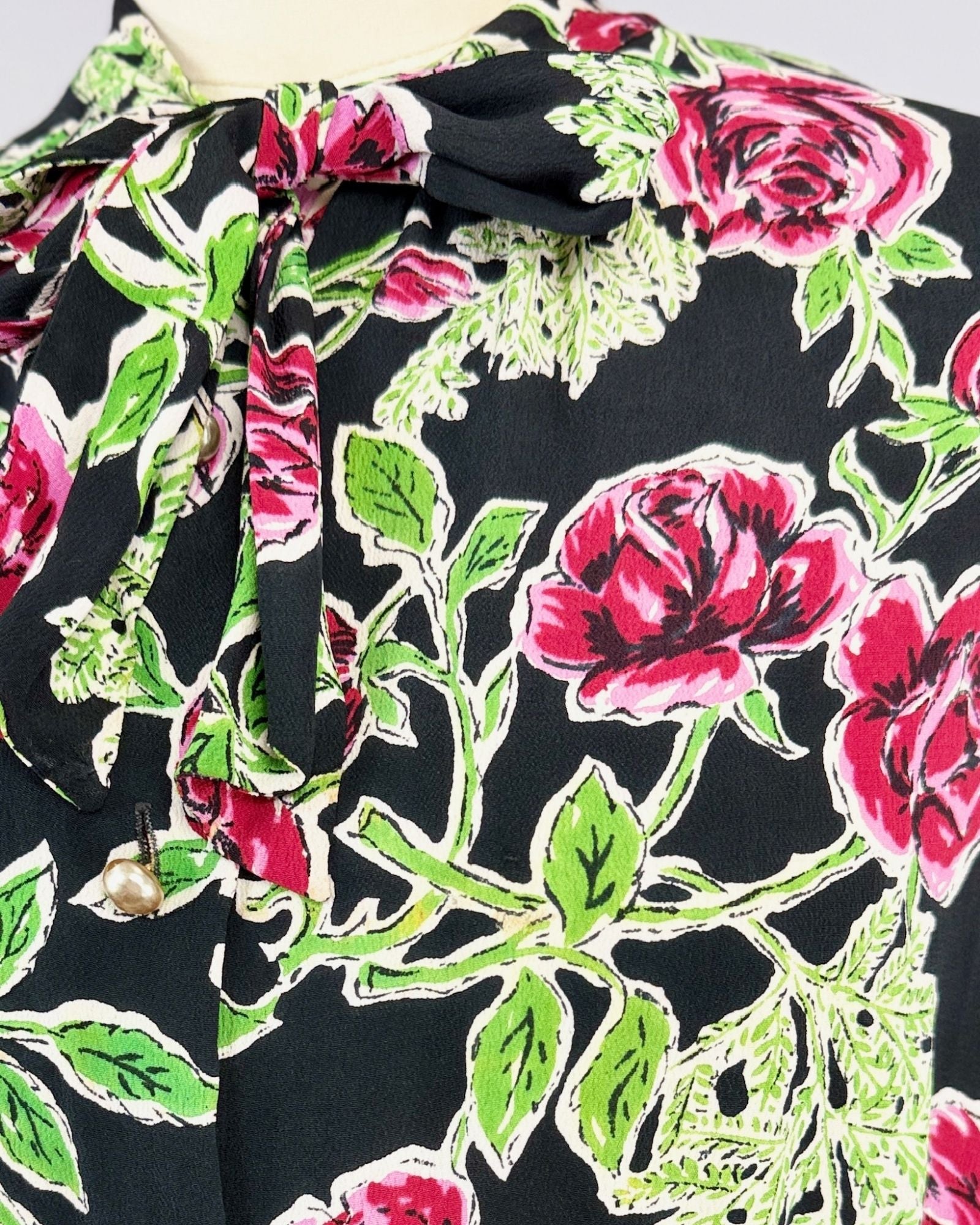 1940s Rosebud Floral Blouse