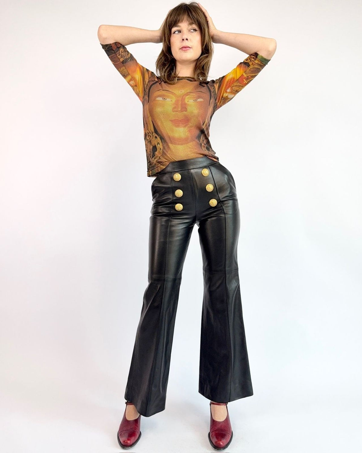 Balmain Paint It Black Leather Pants