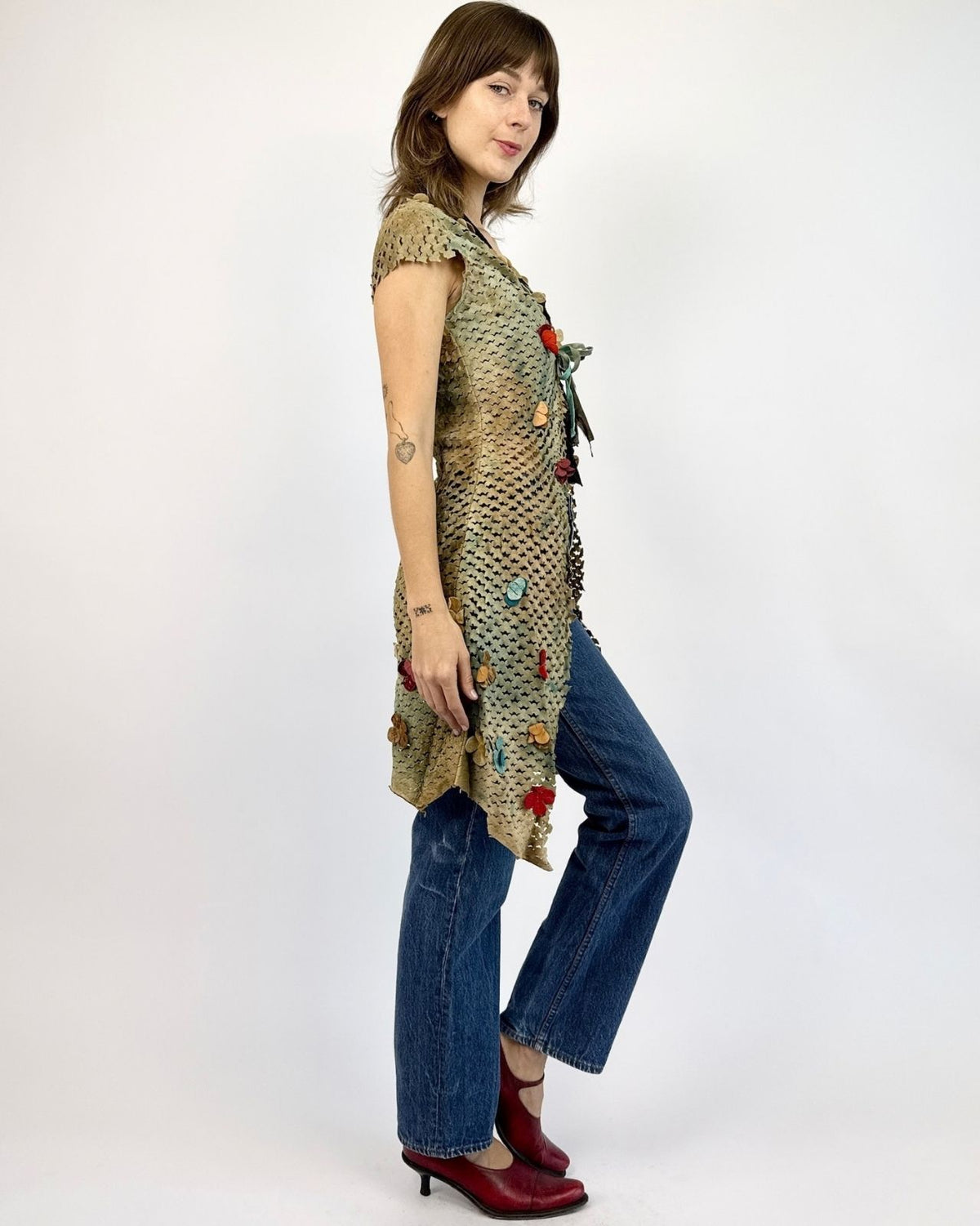 Save The Queen Aquamarine Appliqué Vest