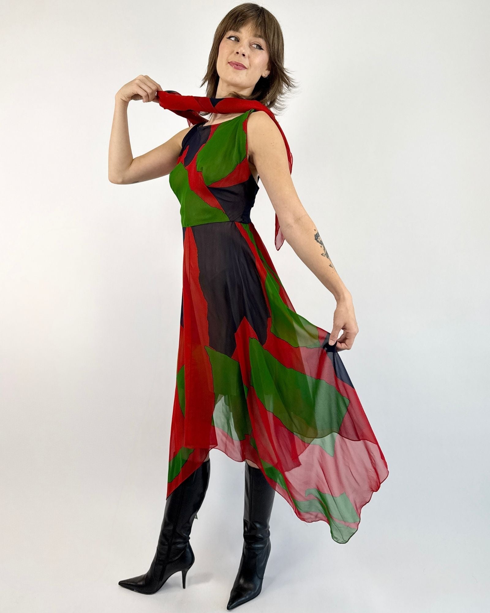 Pauline Trigère Treś Chic Chiffon Dress