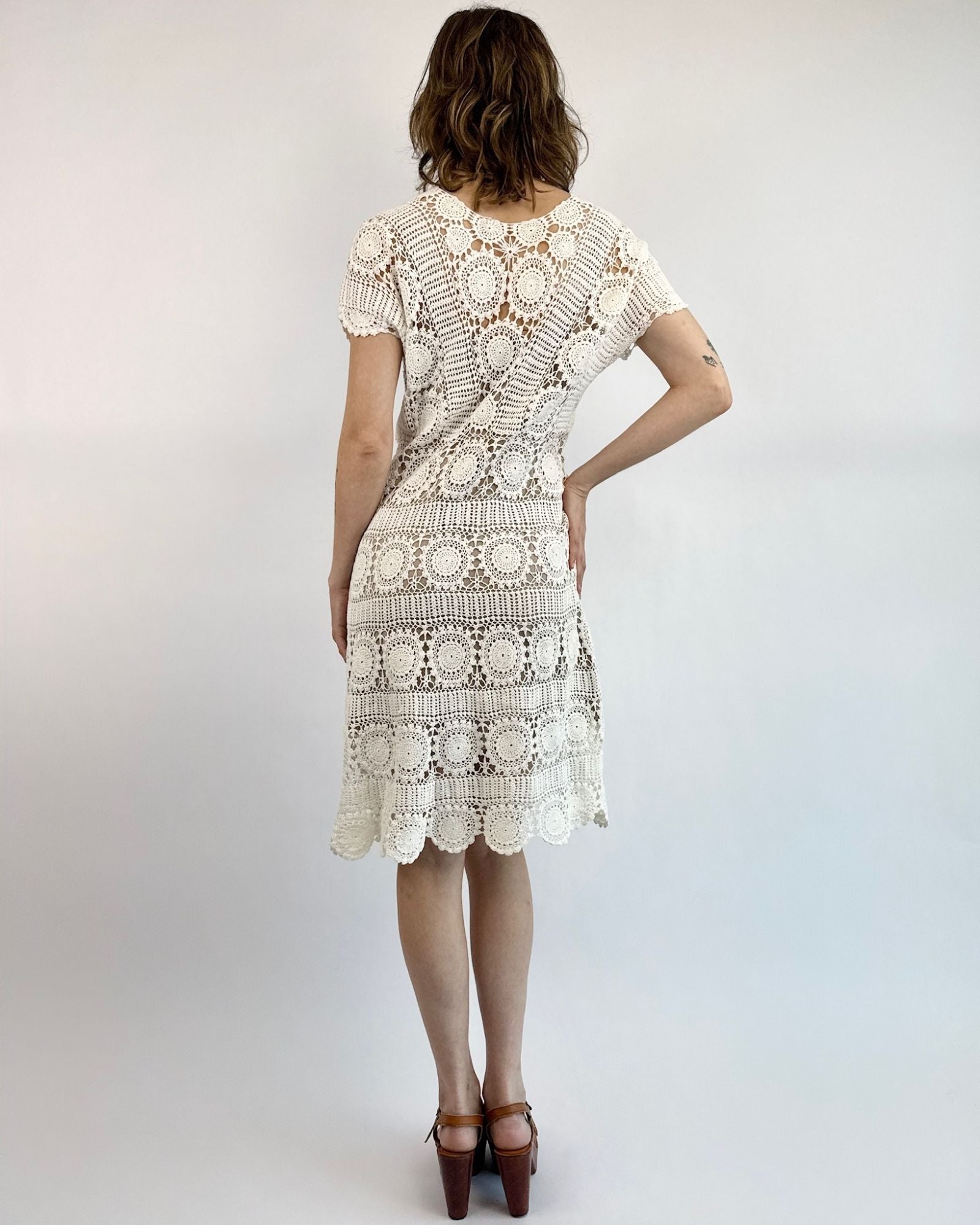 Doily Daze White Crochet Dress