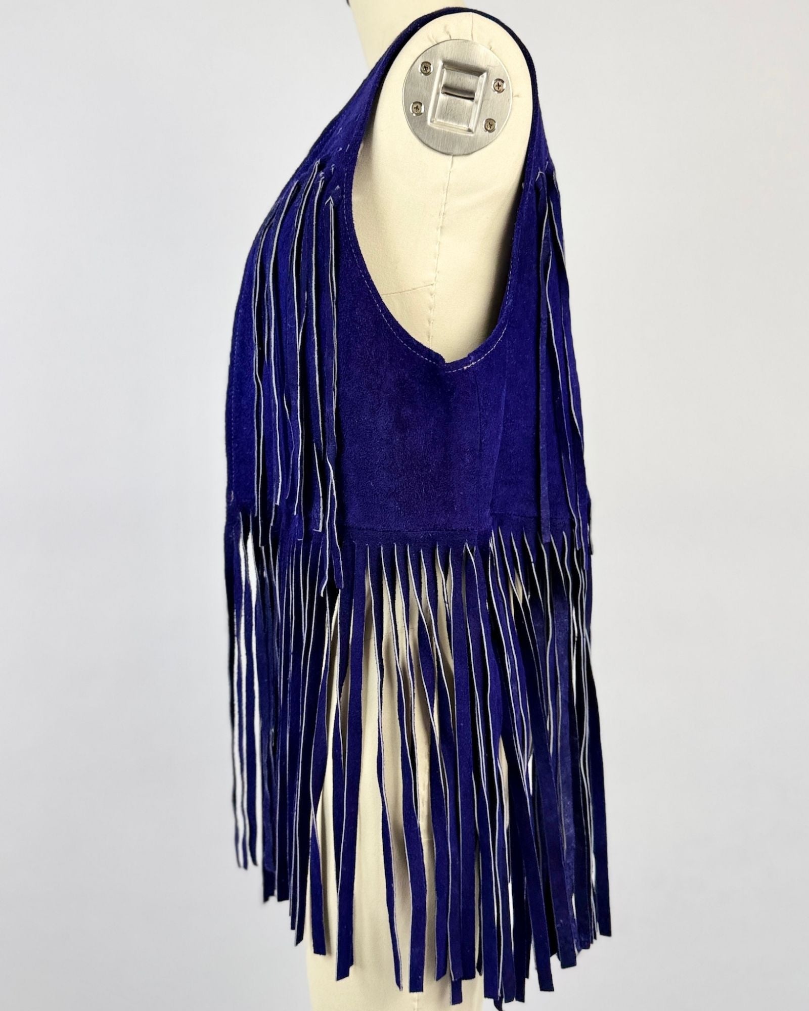 60s Purple Suede Fringe Vest