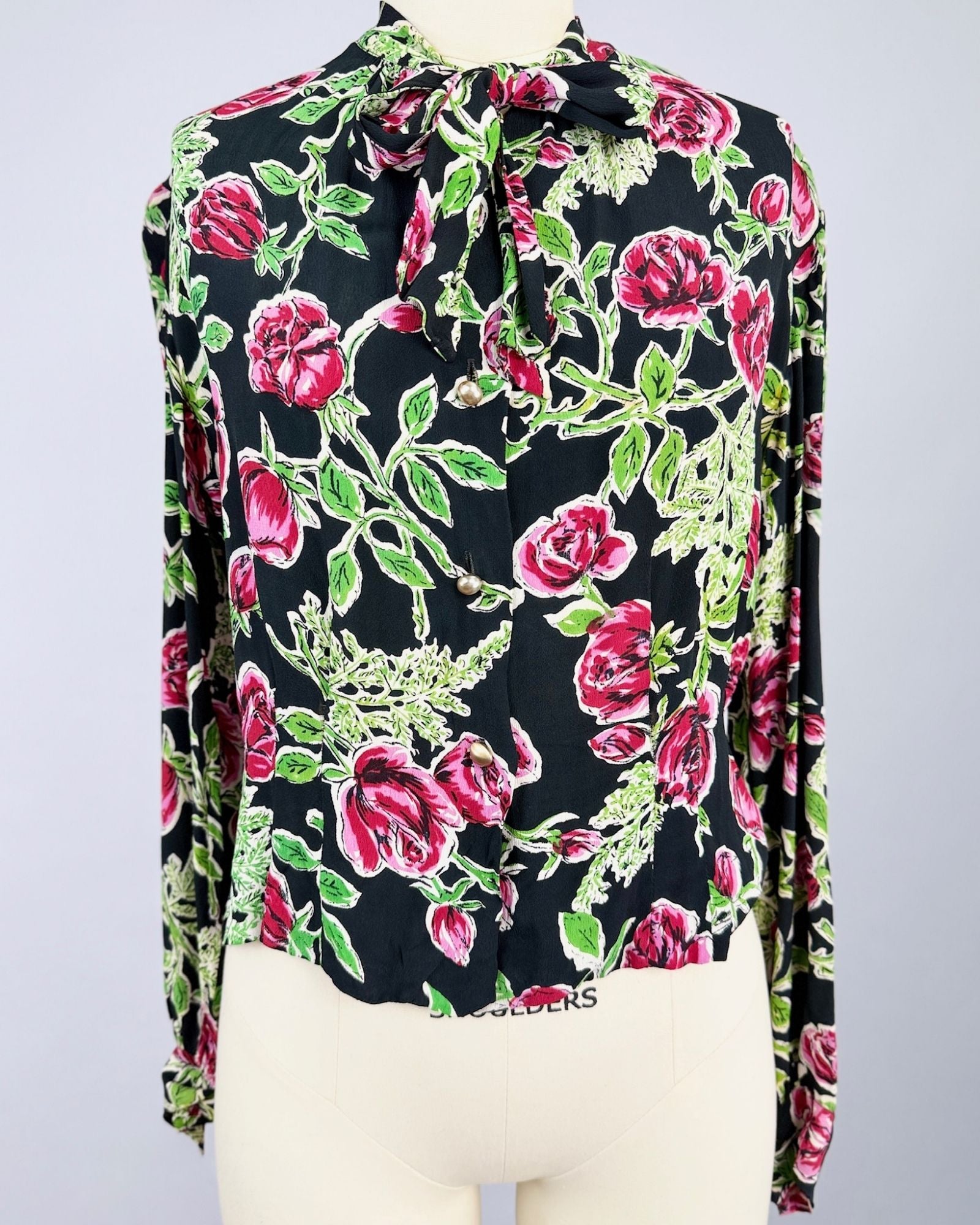 1940s Rosebud Floral Blouse