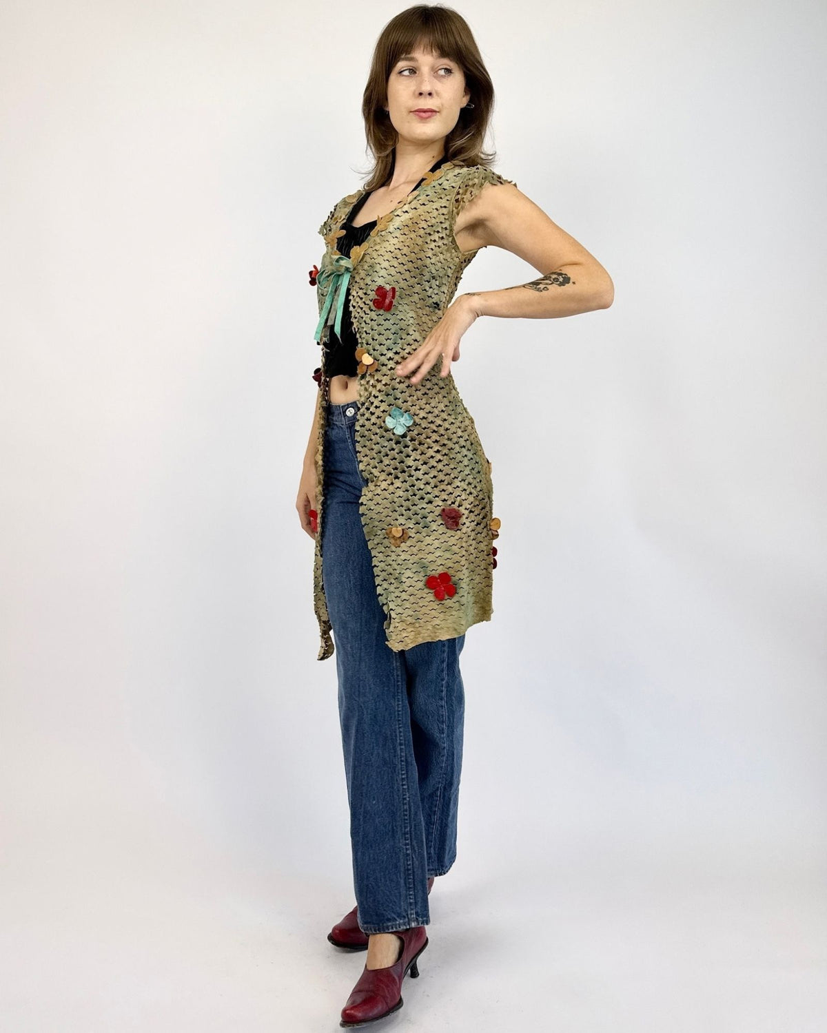 Save The Queen Aquamarine Appliqué Vest
