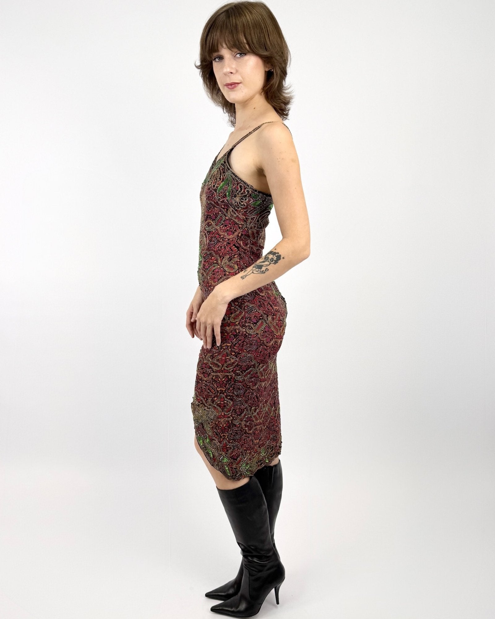 Puttin' on the Ritz 80s Sequin Cocktail Dress