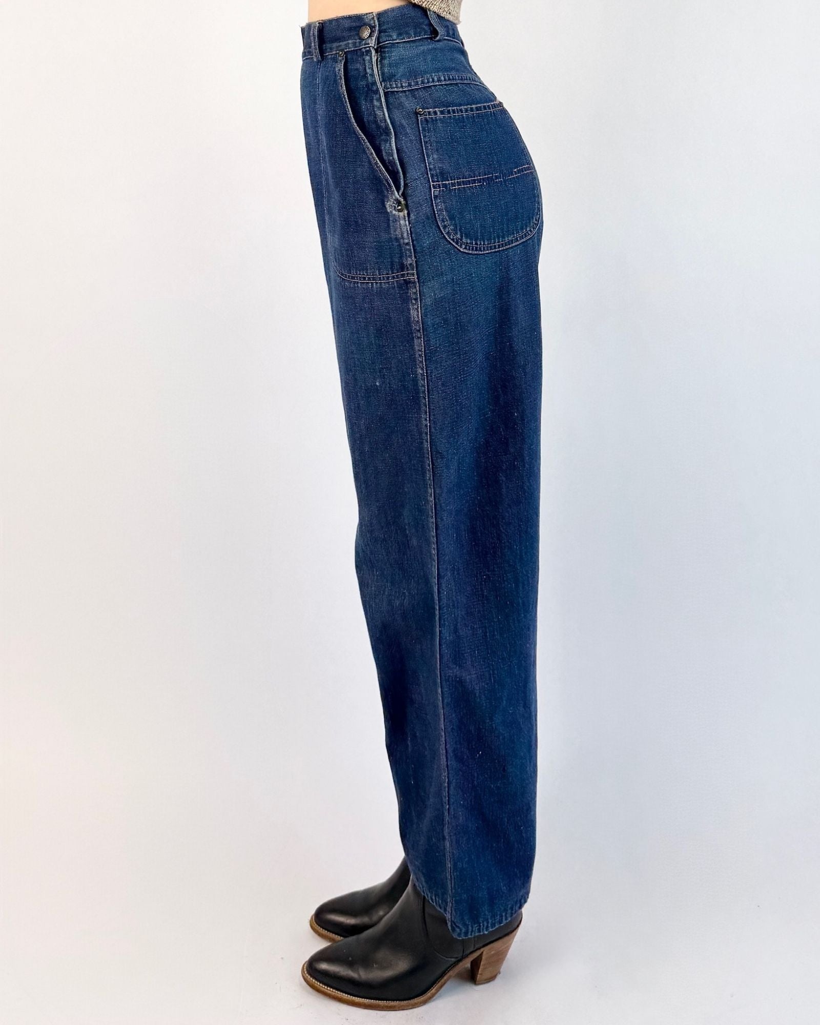 1950s Long Way Gone Side Zip Jeans