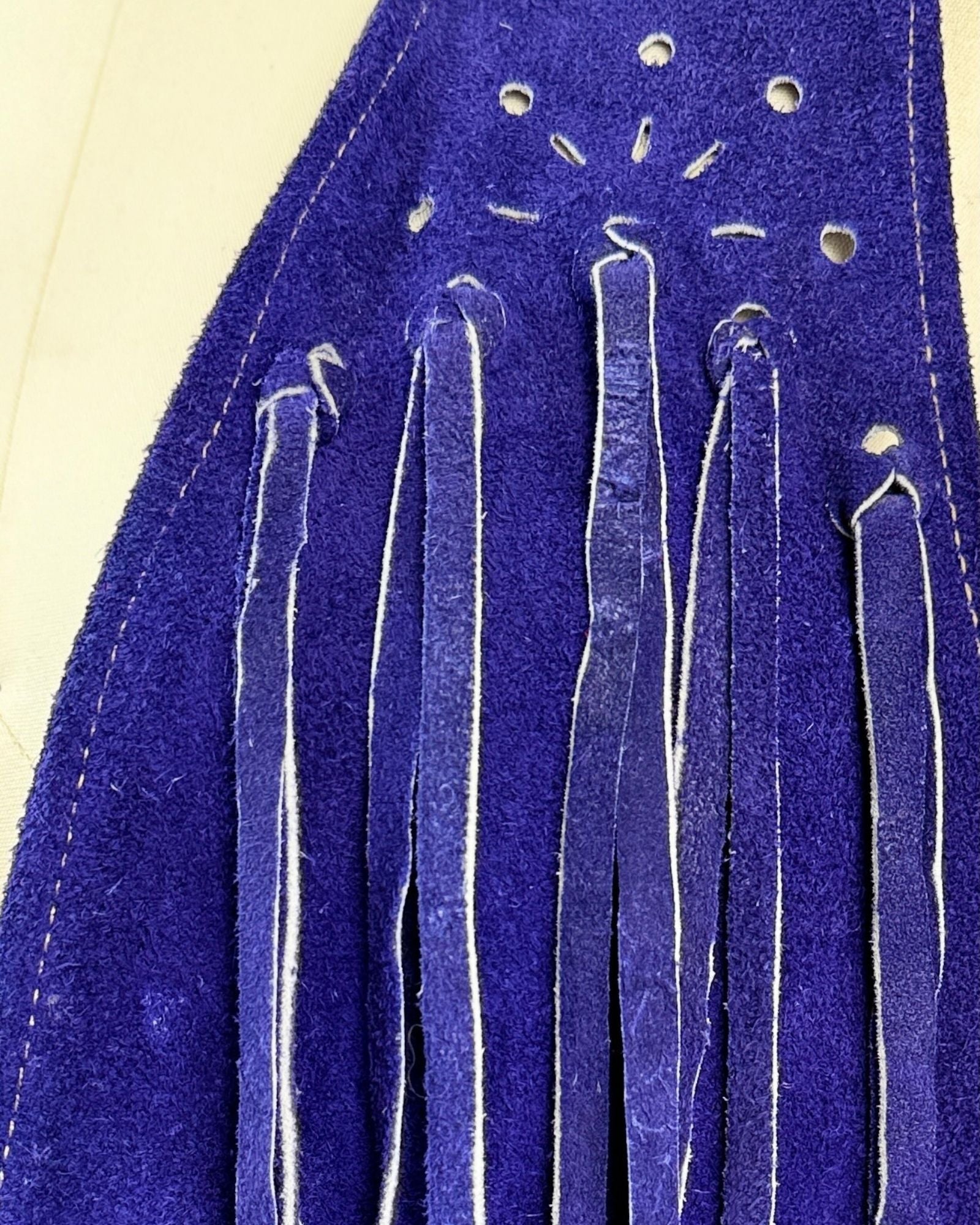 60s Purple Suede Fringe Vest