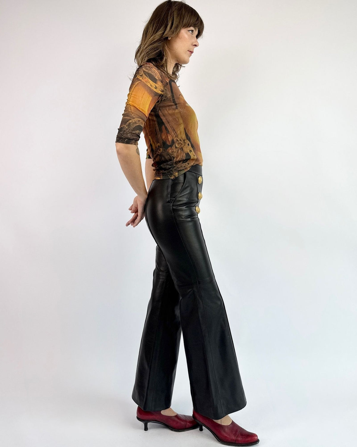 Balmain Paint It Black Leather Pants