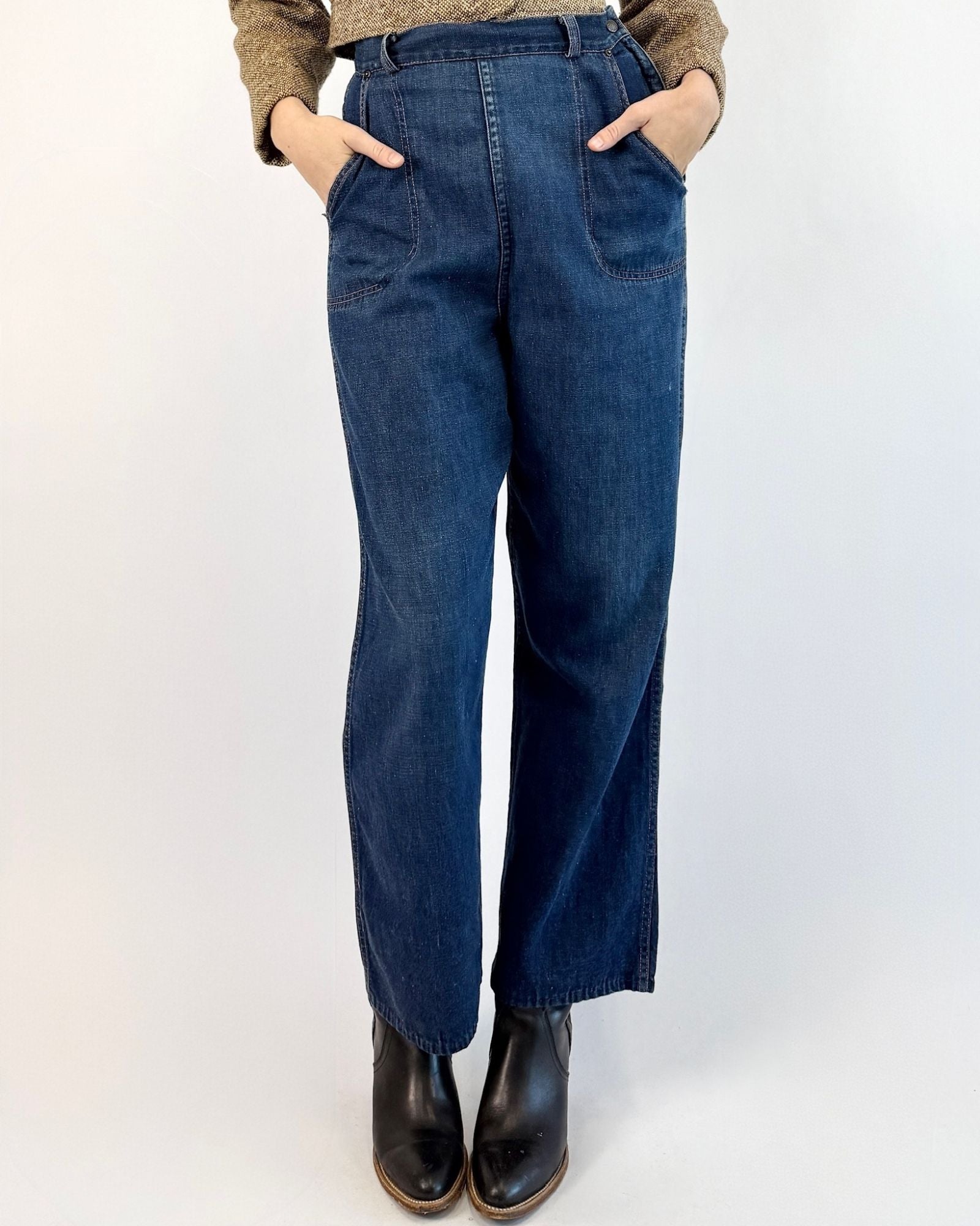 1950s Long Way Gone Side Zip Jeans