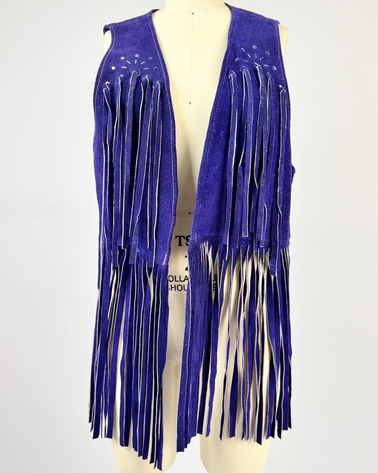 60s Purple Suede Fringe Vest