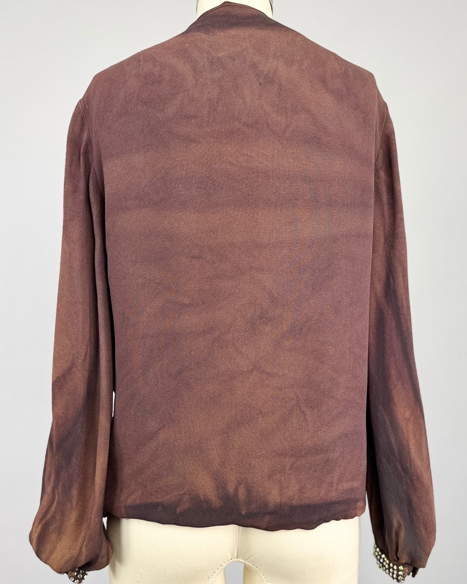 Overdyed Rhinestone Draped Jacket