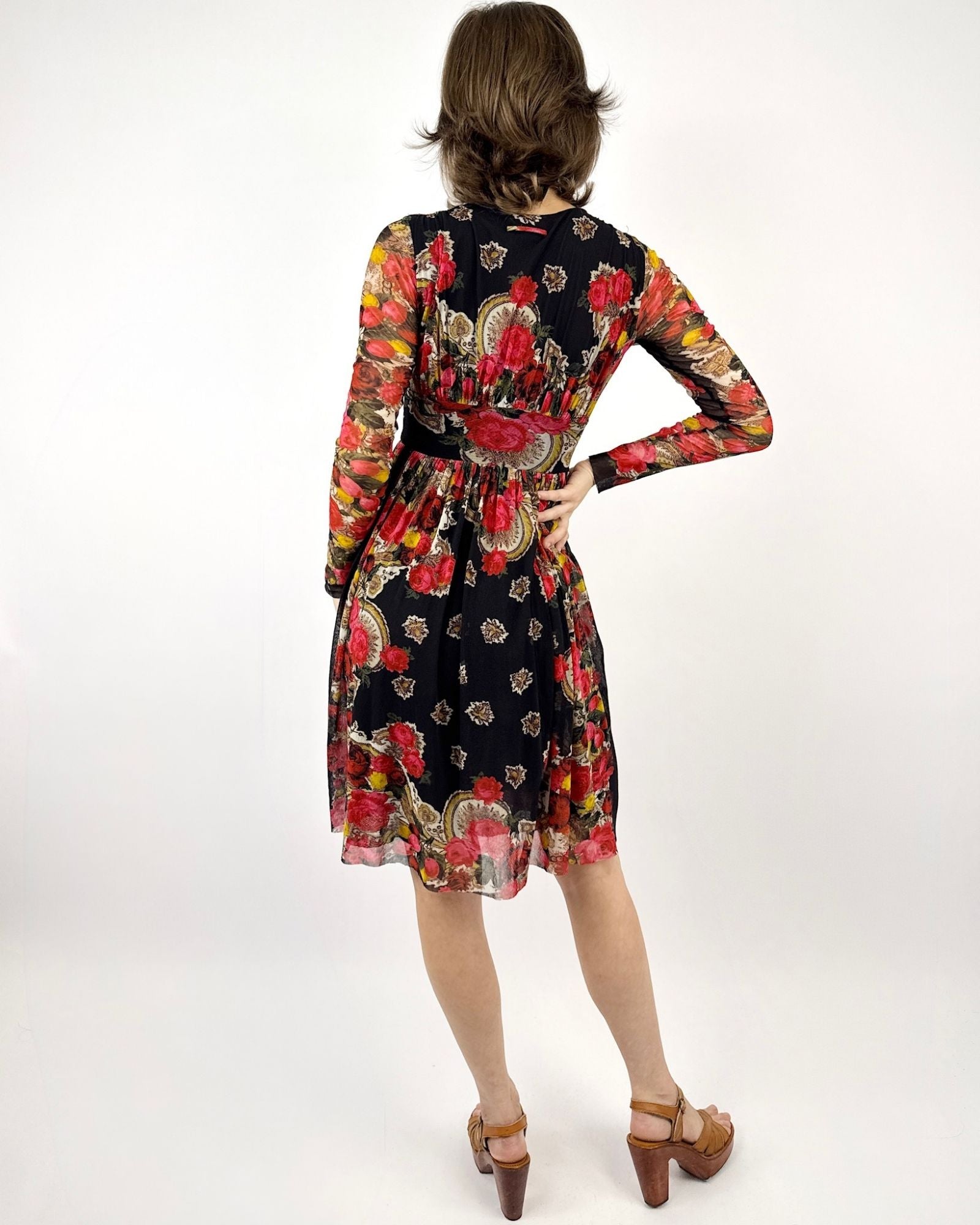 Jean Paul Gaultier Floral Mesh Dress