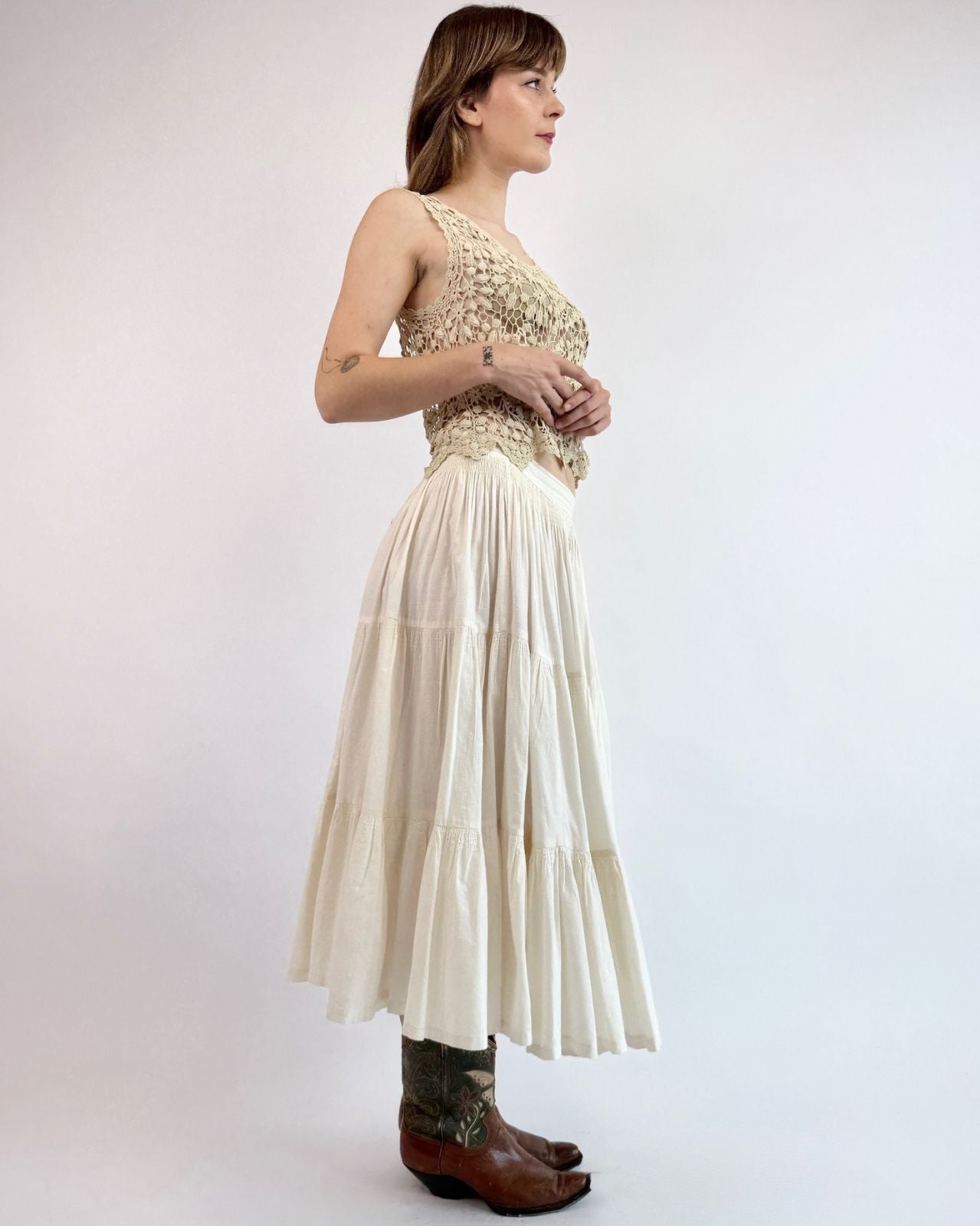 Cream and Sugar Indian Cotton Skirt