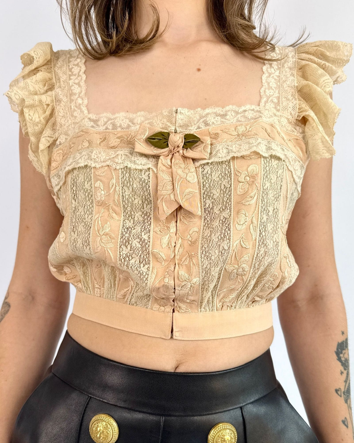 Morgana Fae Blush Blossoms Silk Blouse
