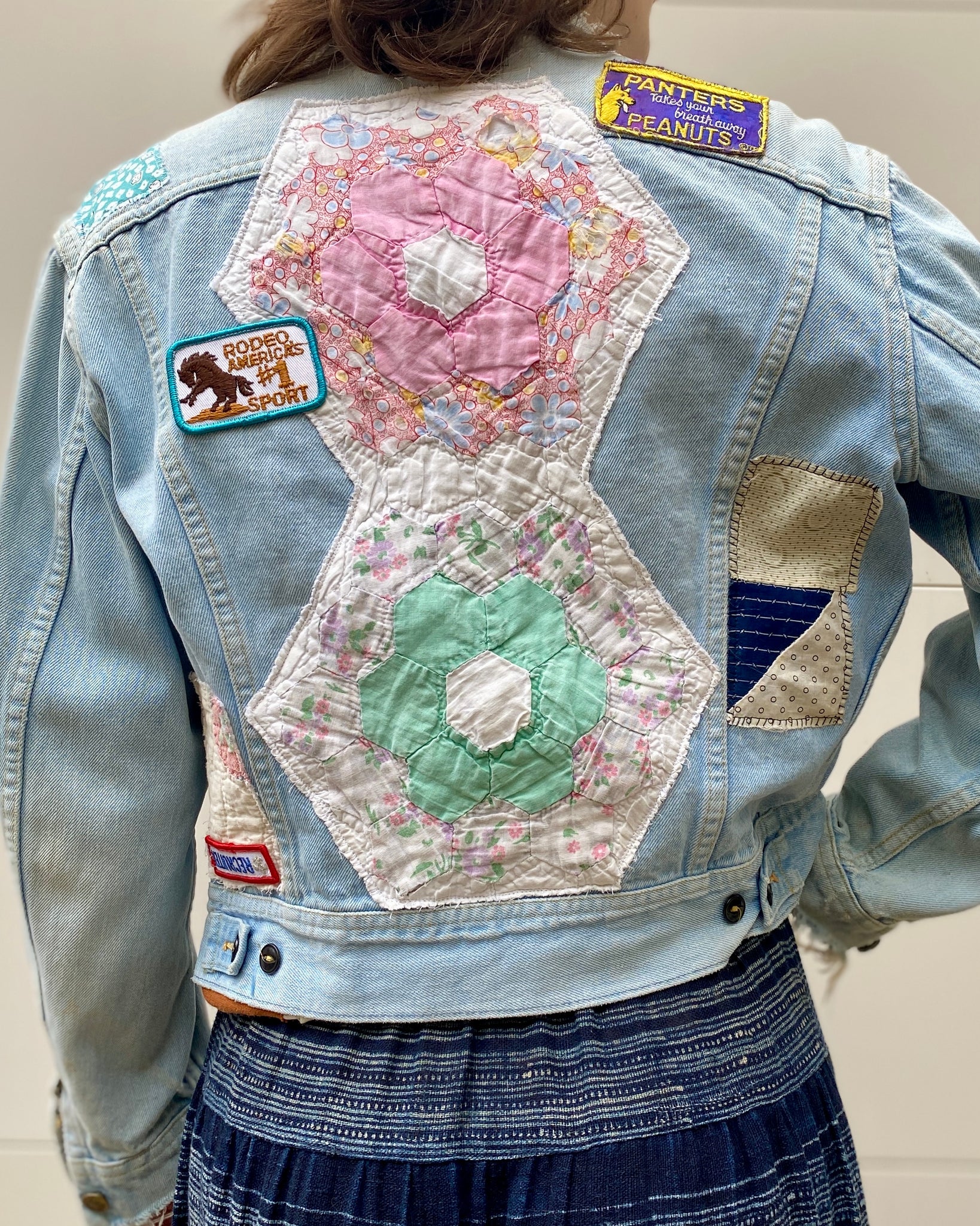 Light Wash Quilt Patch Lee Jacket