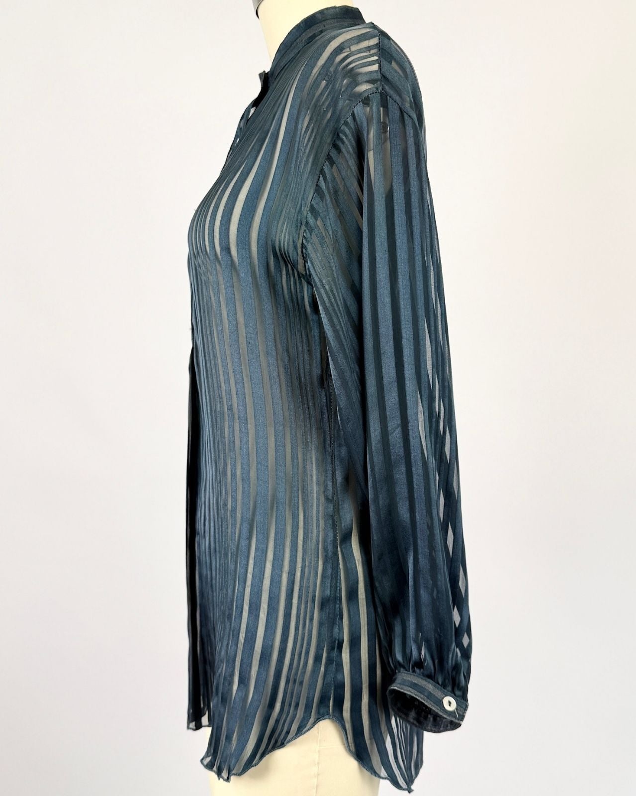 Carol Little Deep Blue Silk Blouse