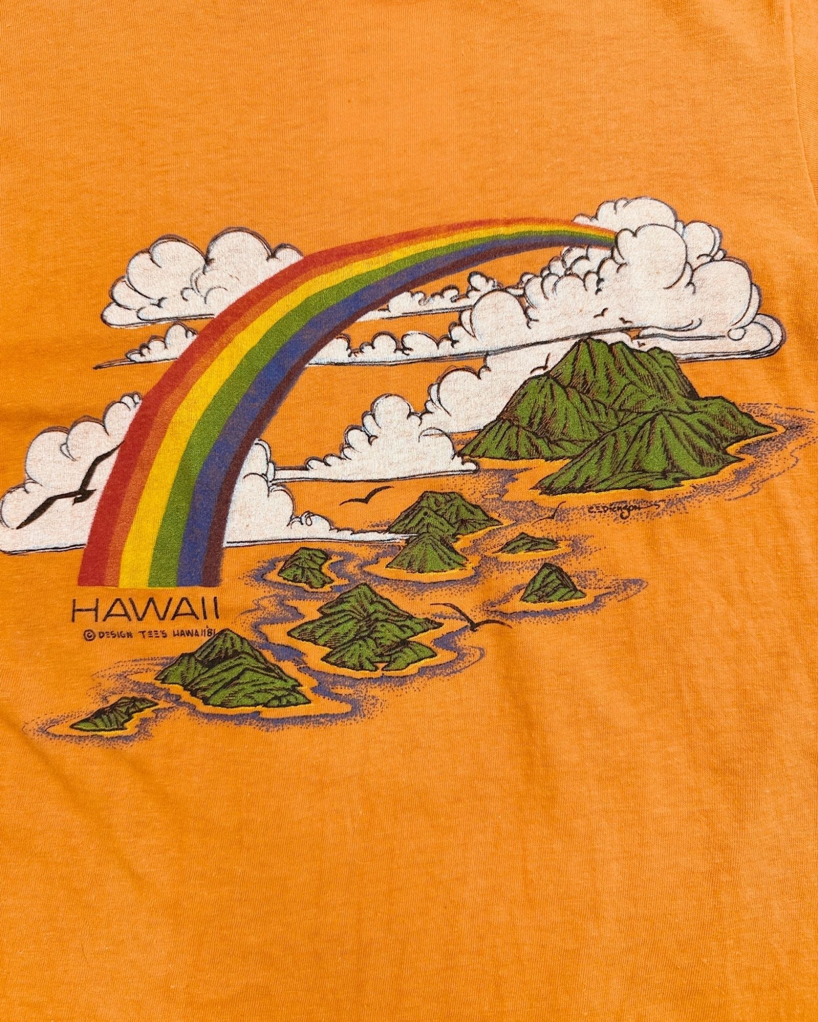 Orange Hawaii Paper Thin Tee