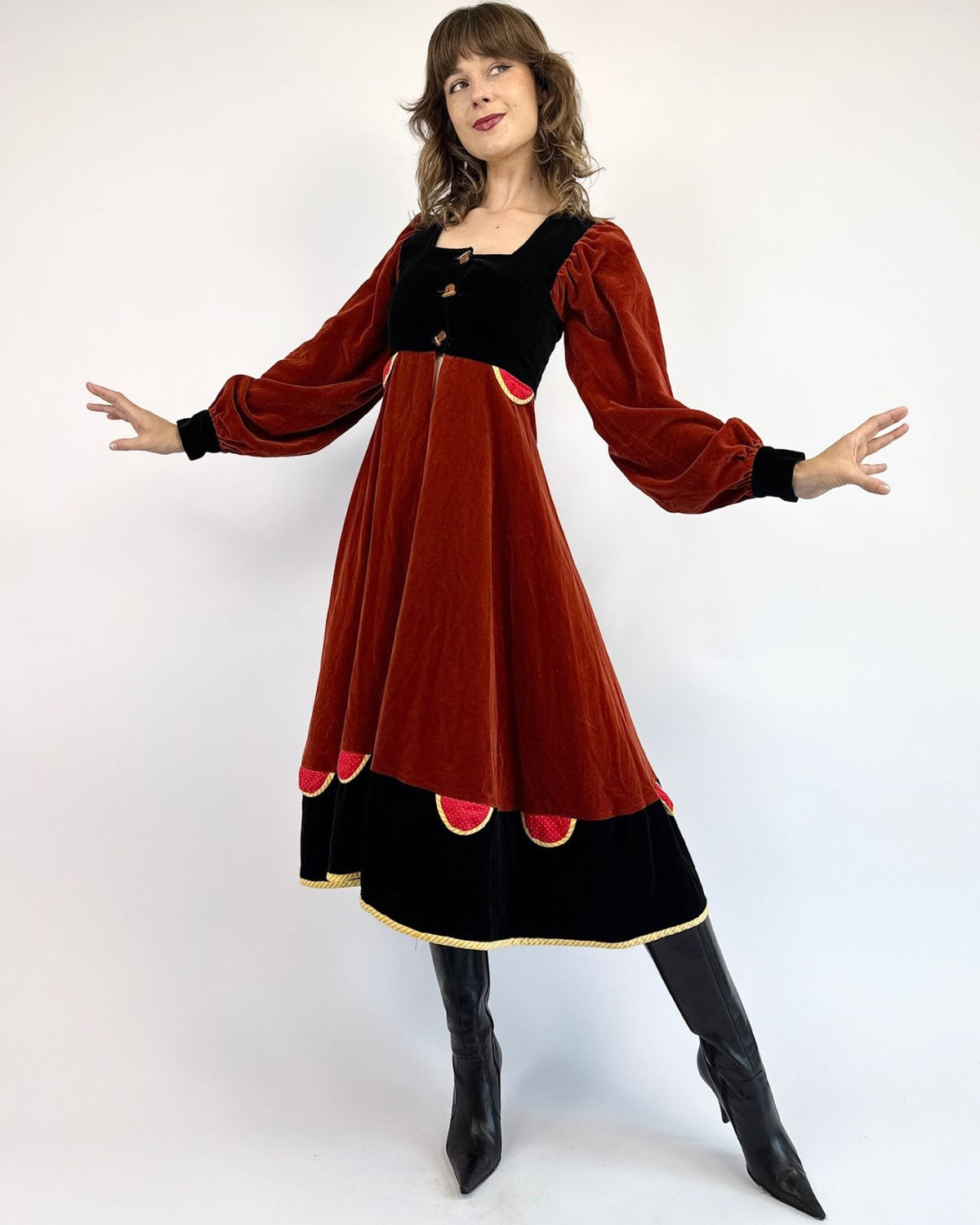 Miss Mouse 1960s Velveteen Rabbit Maxi Dress