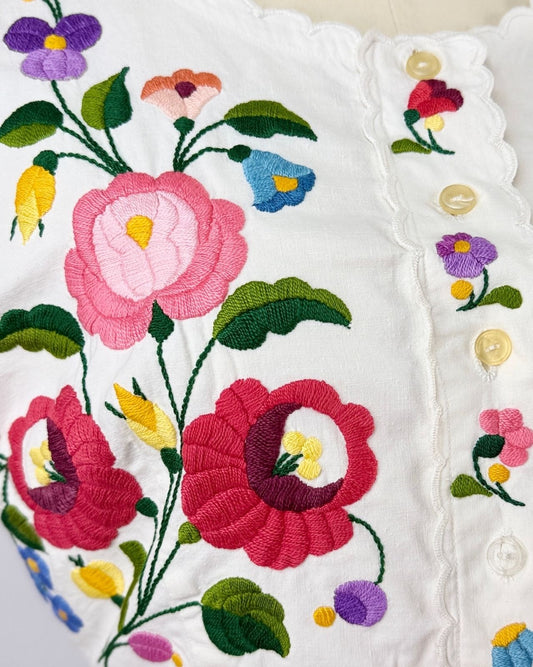 Embroidered Flower Power Top