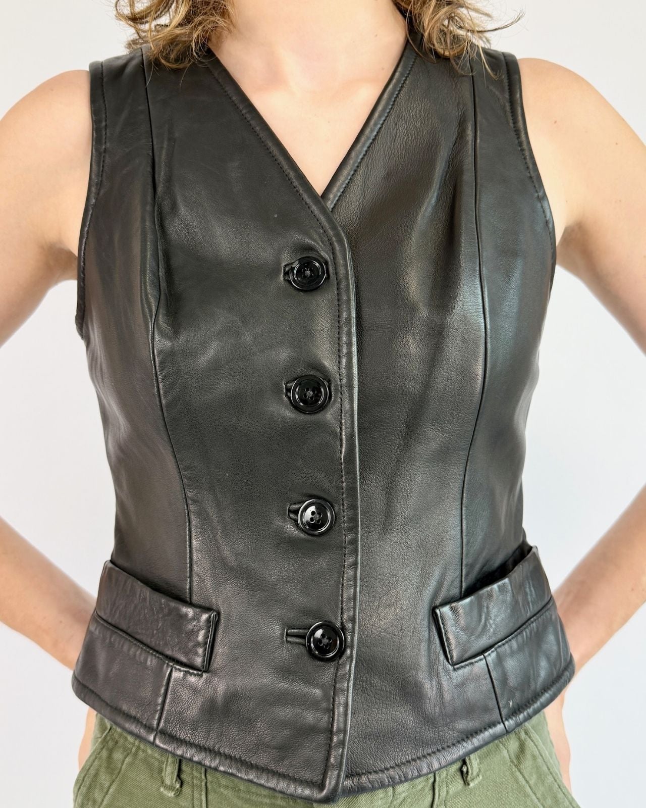 Best of The Vest North Beach Leather Fitted Vest