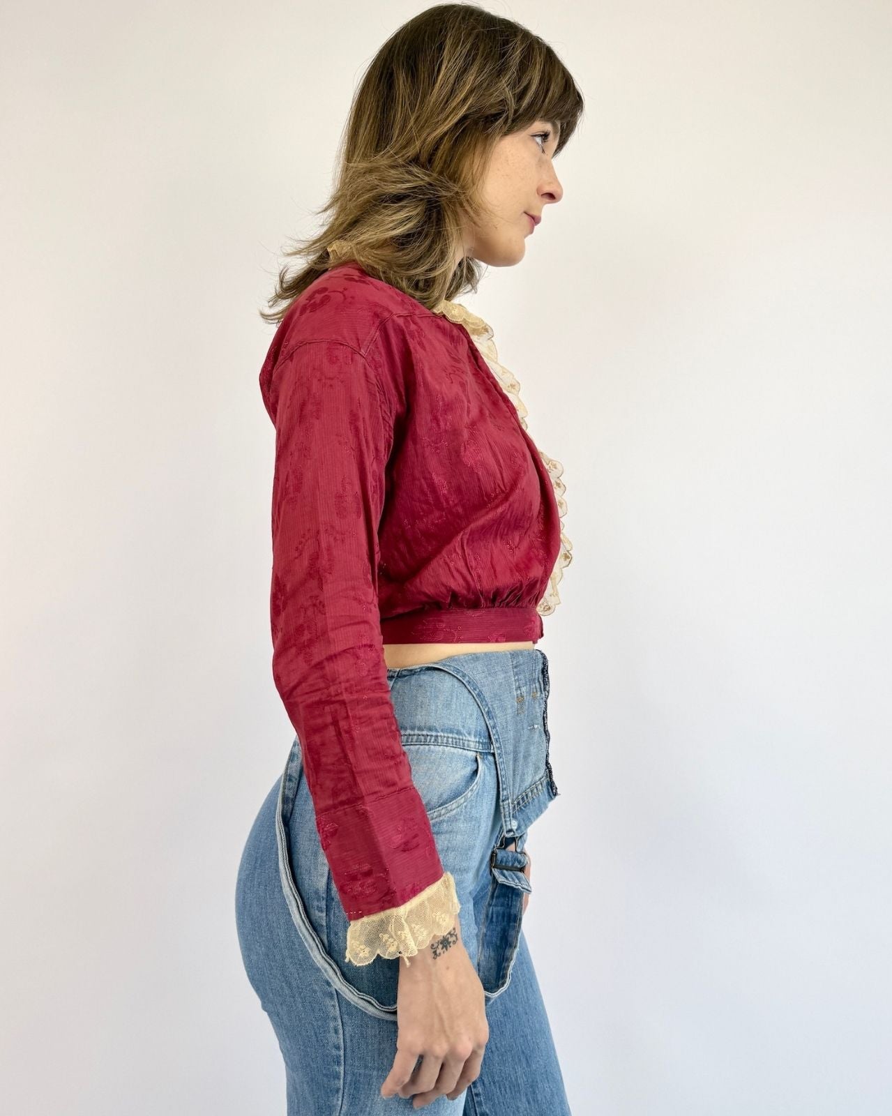 Victorian Merlot Thoughts Lace Top