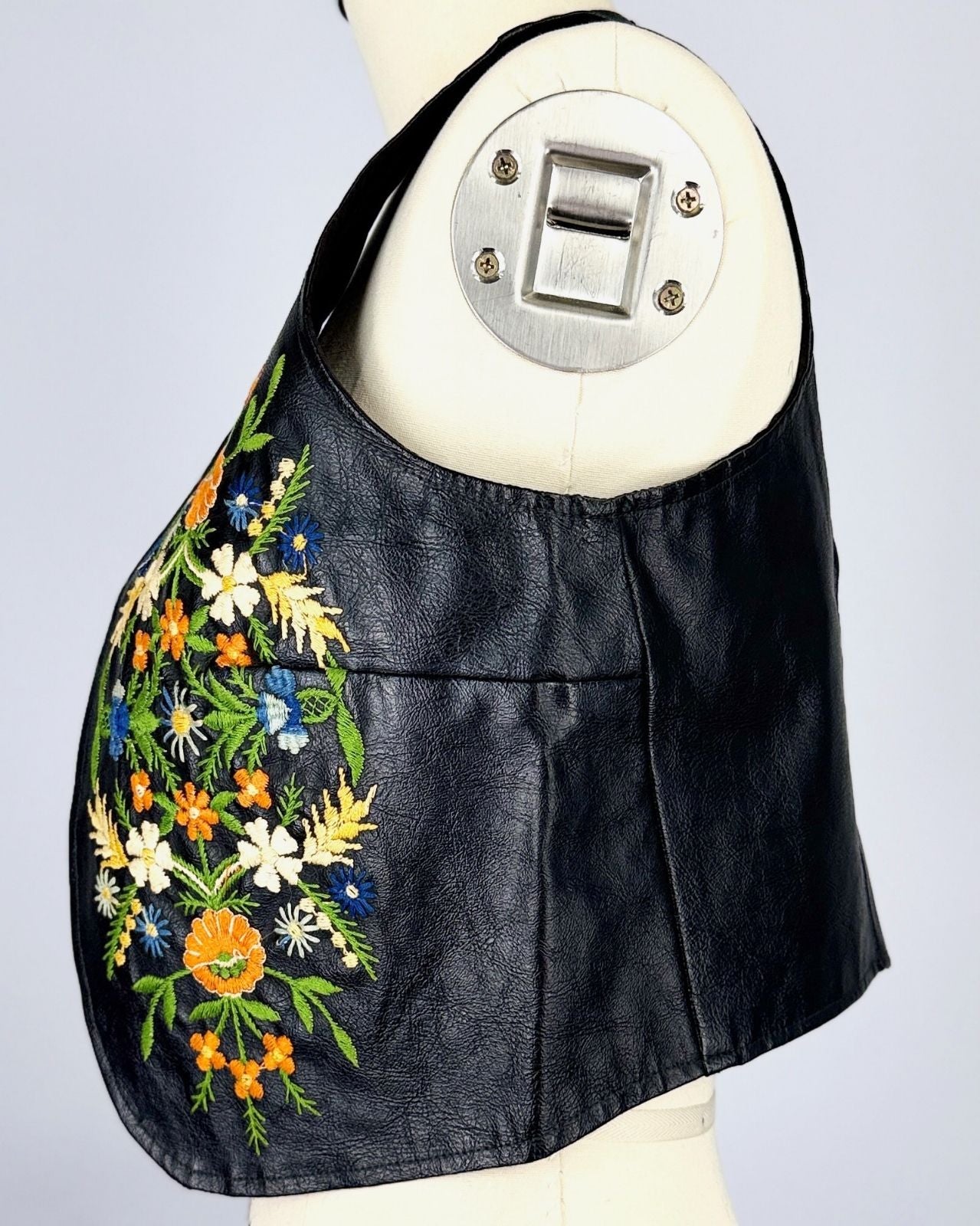 60s Paraphernalia Floral Leather Vest