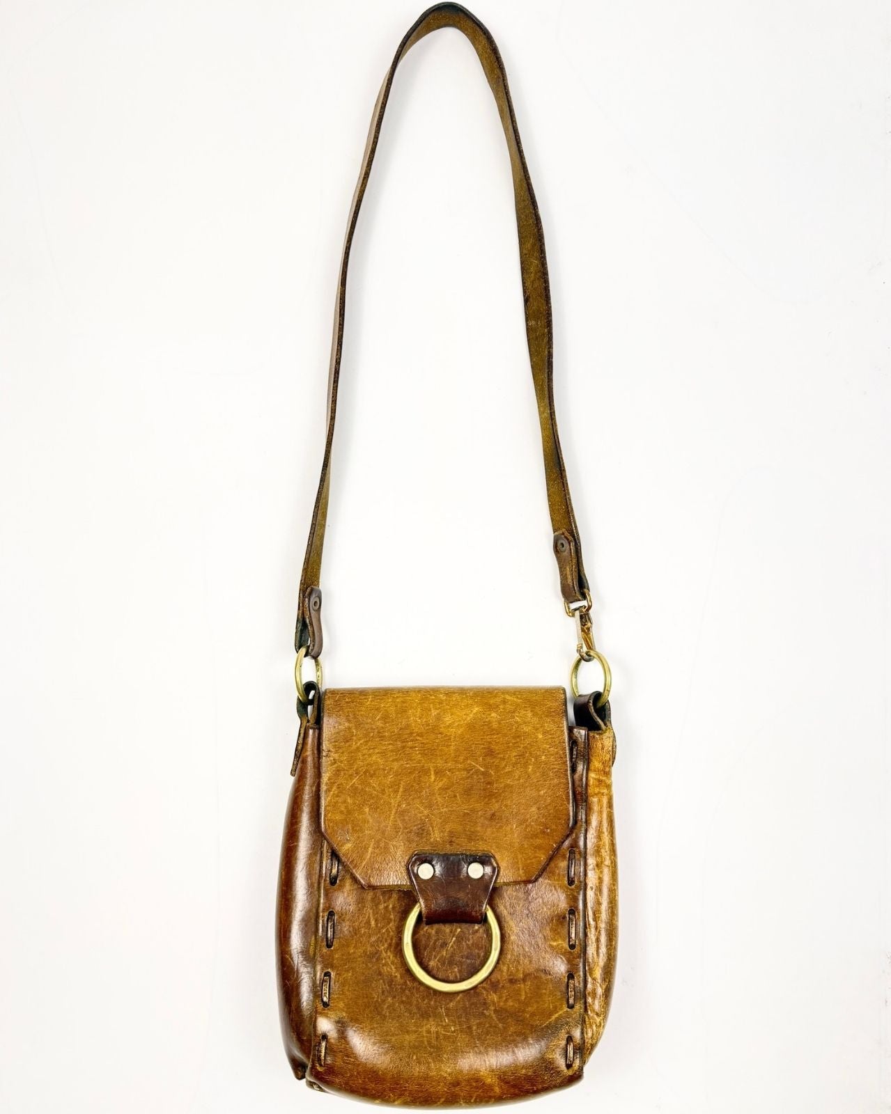 60s Travel Onward Leather Crossbody Bag