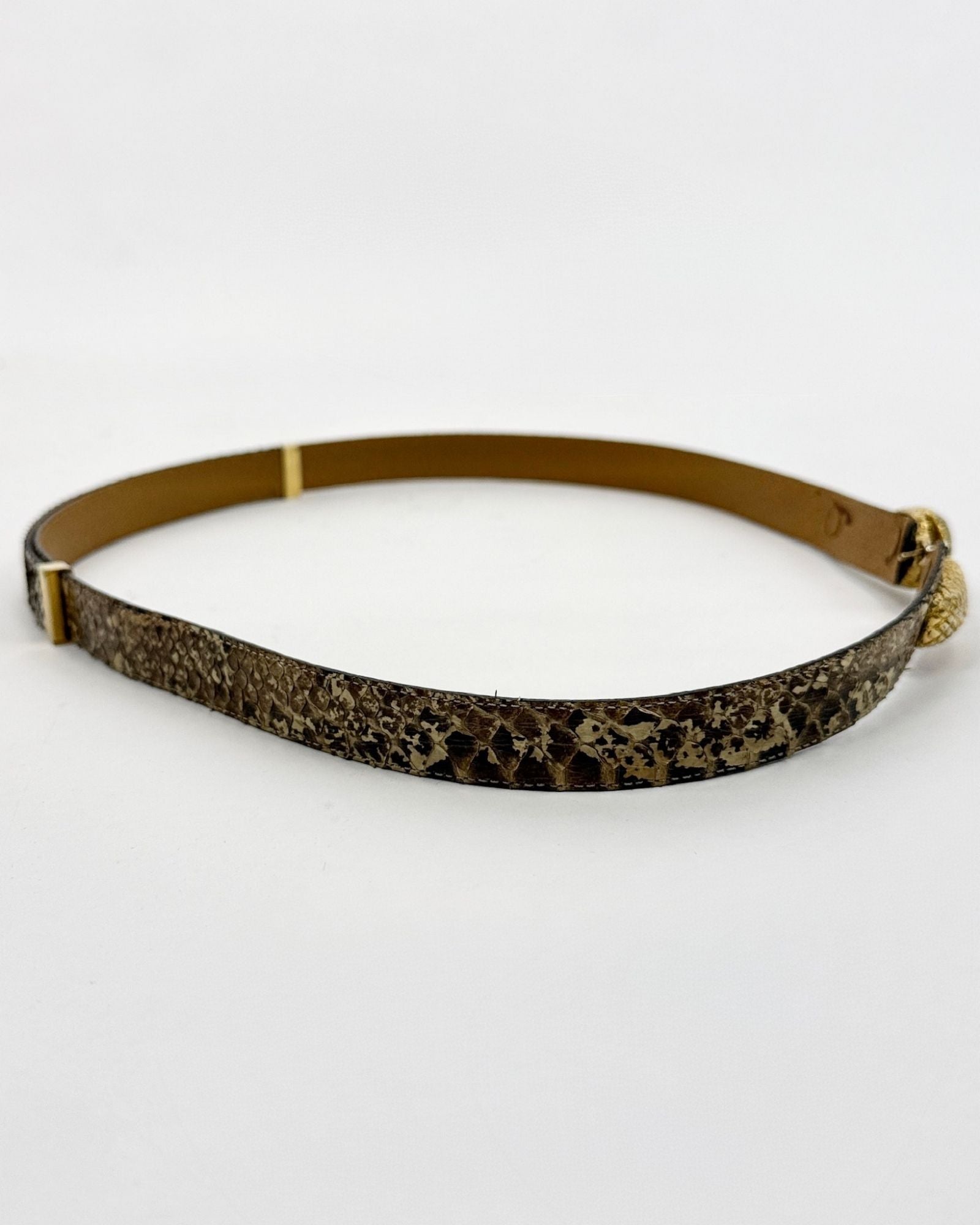 Snakeskin Gold Head Belt