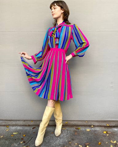 70's Striped Yves Saint Laurent Dress