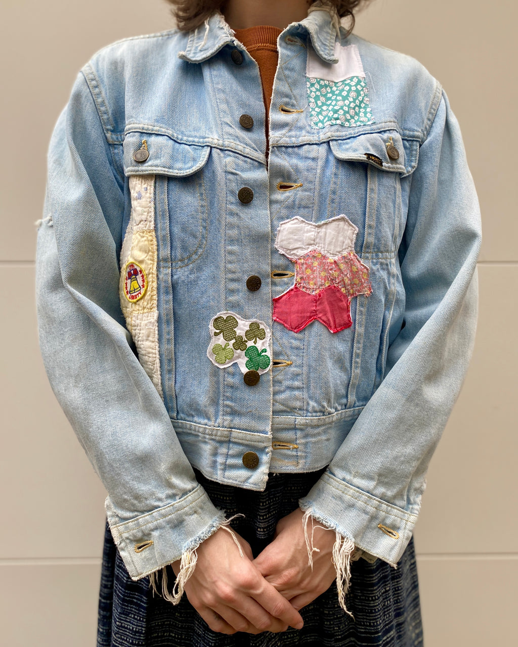 Light Wash Quilt Patch Lee Jacket