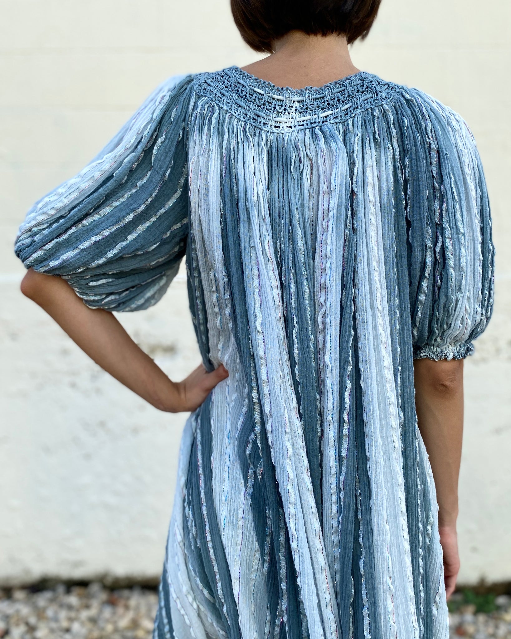 Winter Skies Grecian Gauze Dress