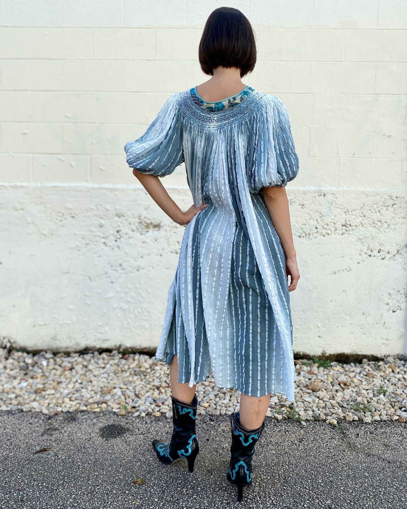 Winter Skies Grecian Gauze Dress